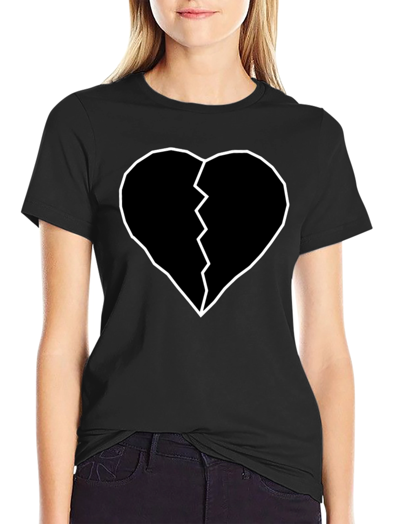Broken Heart Tee - Black Graphic T-Shirt