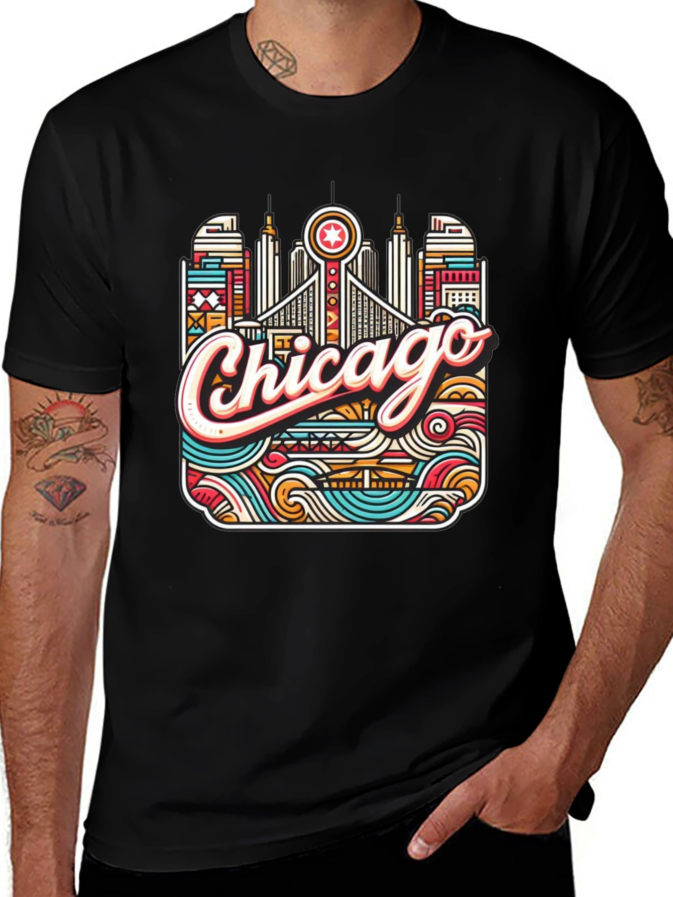 Chicago Graphic Tee - Mens Black T-Shirt
