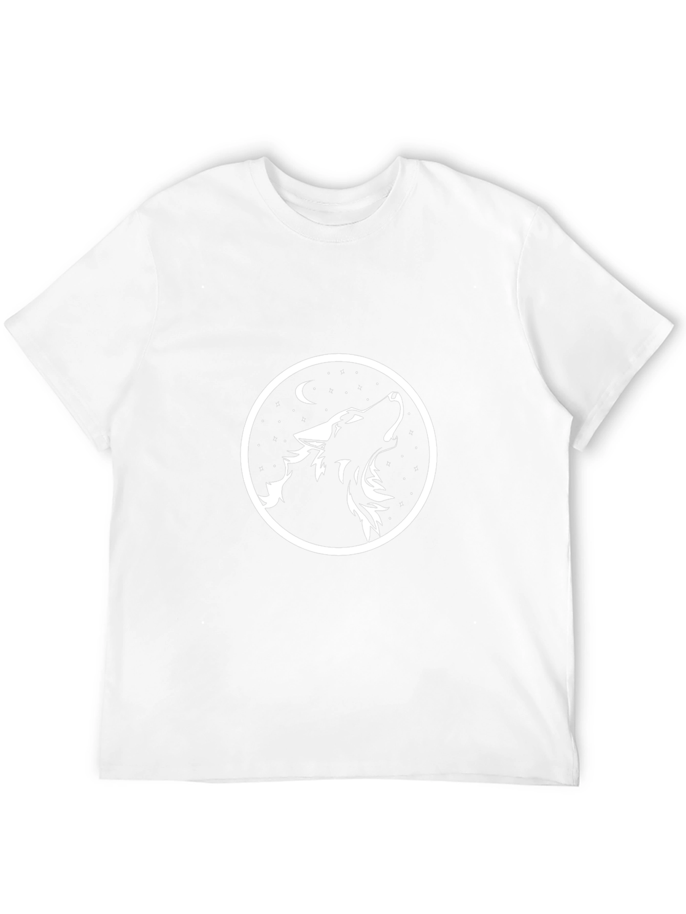 Wolf Howl Graphic Tee - Black Cotton Crew Neck