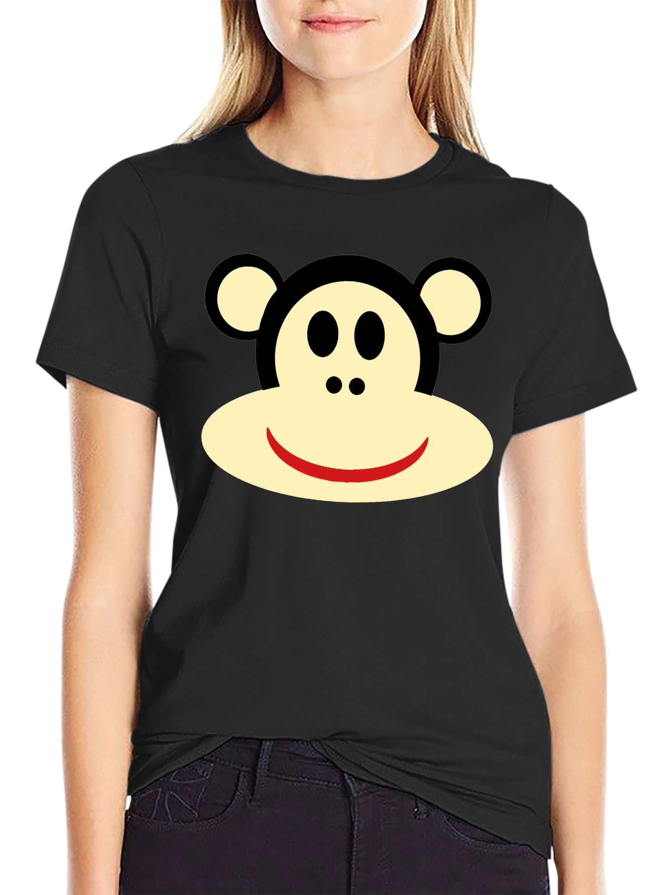 Sock Monkey Black Tee - Classic Cartoon
