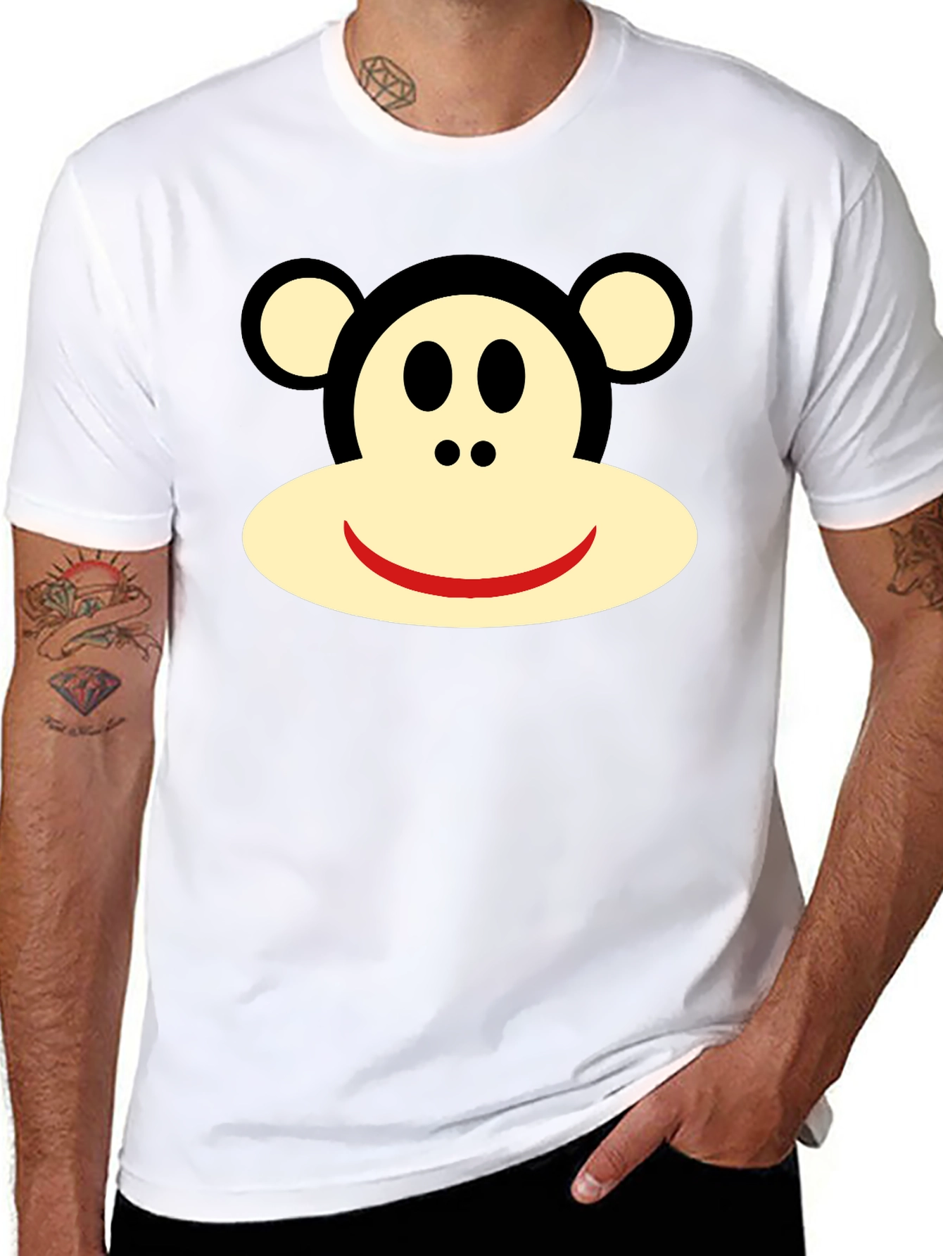 Sock Monkey Black Tee - Classic Cartoon
