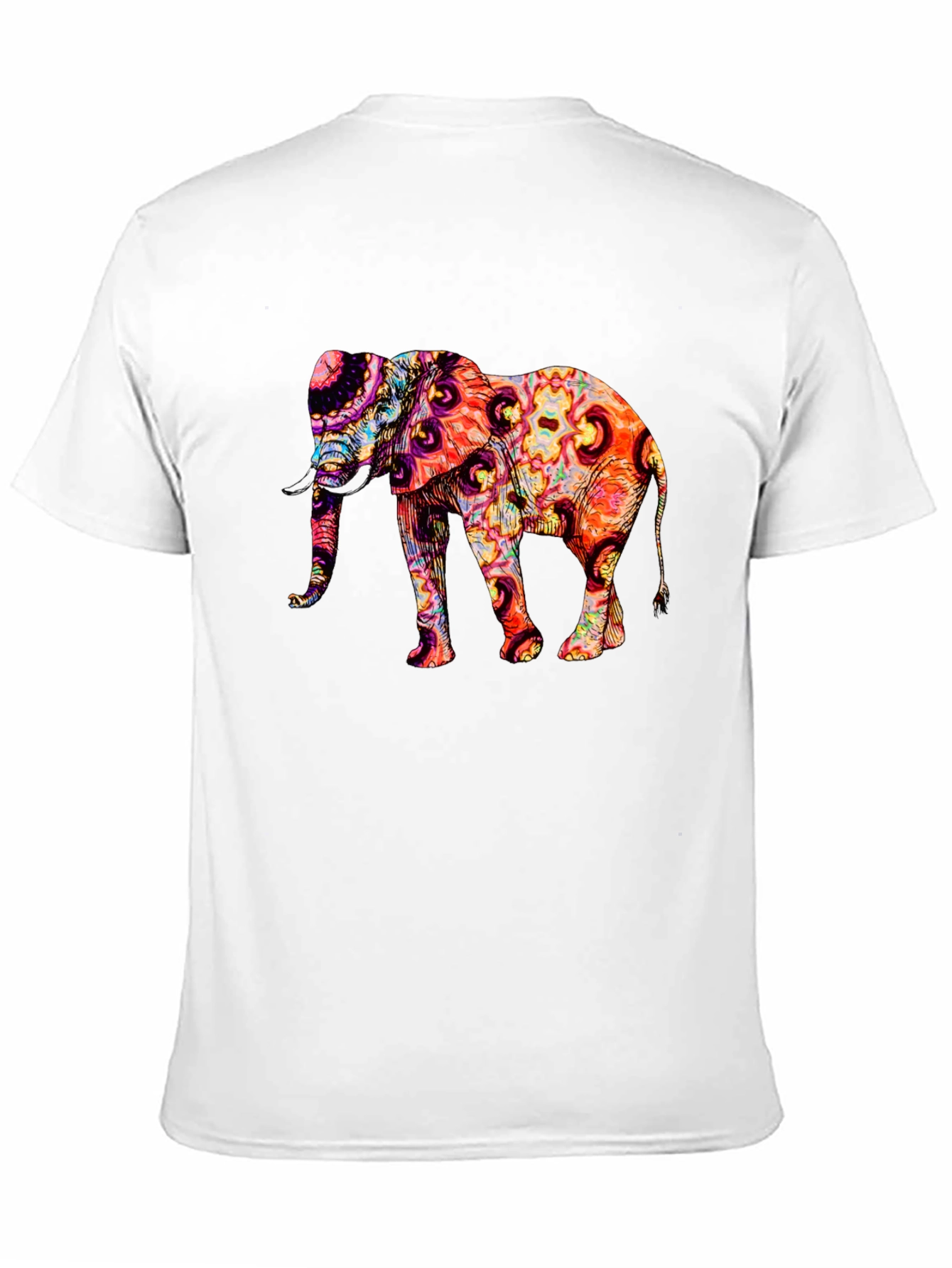 Psychedelic Elephant Graphic Print T-Shirt