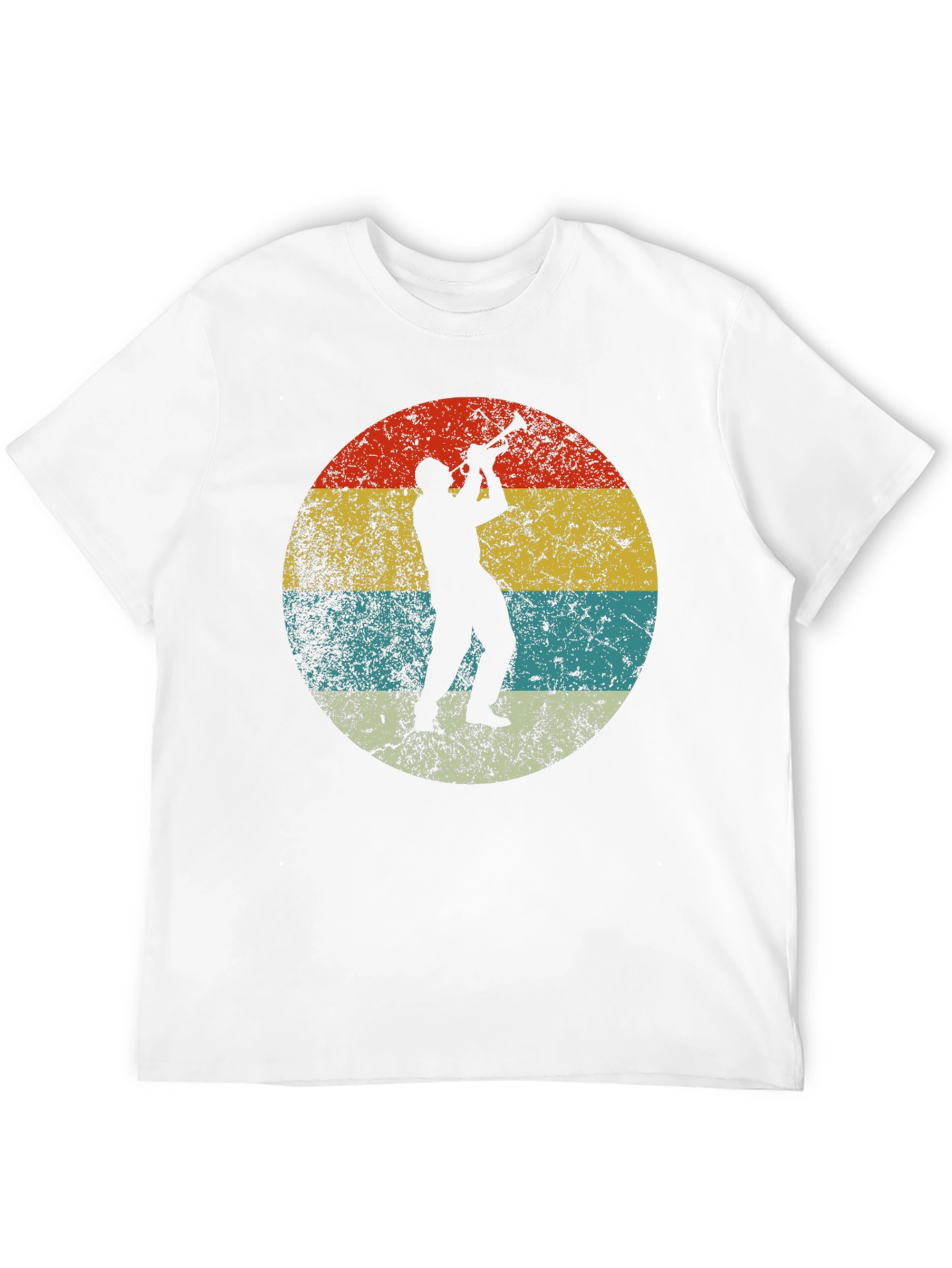 Retro Trumpet Player Black T-Shirt