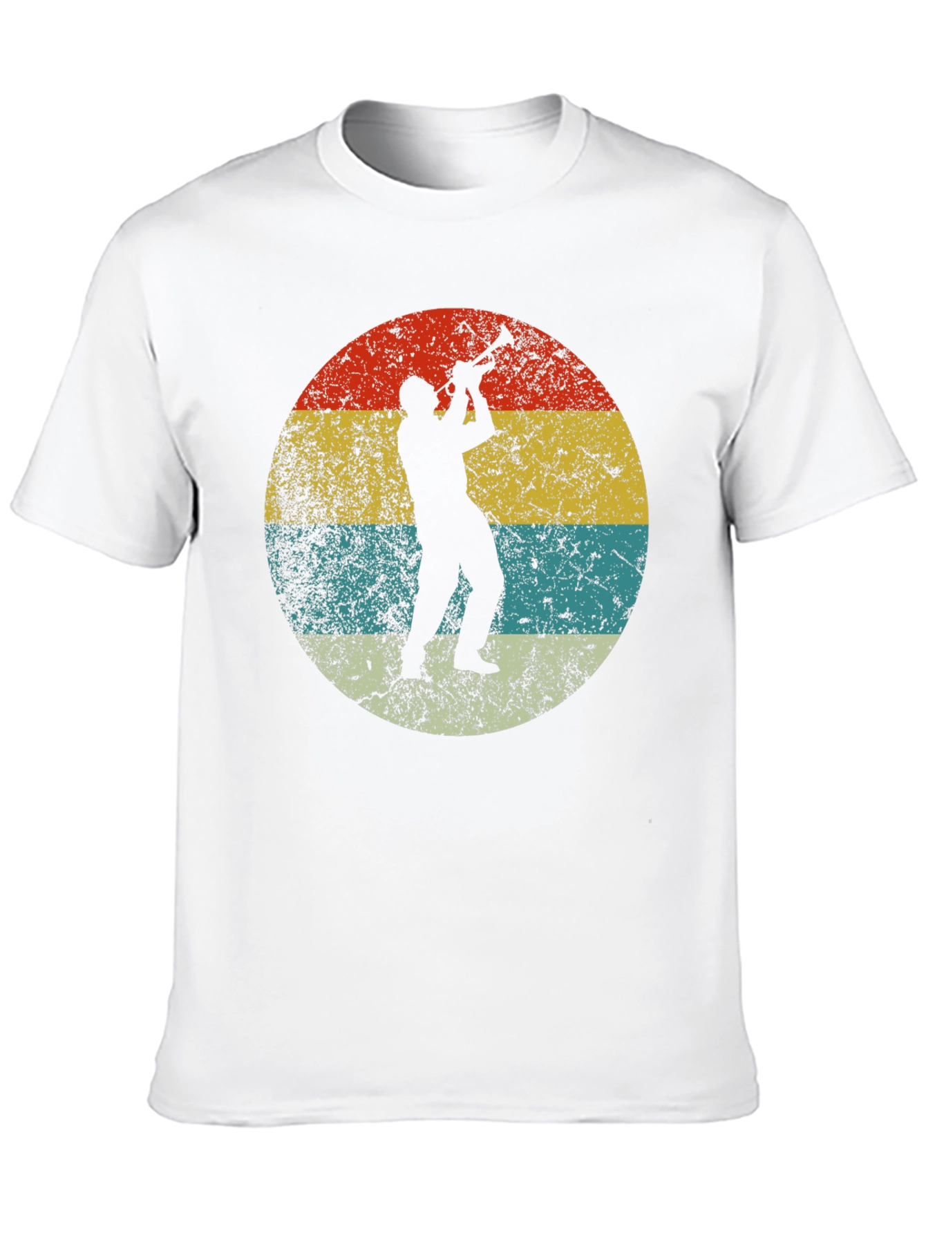 Retro Trumpet Player Black T-Shirt