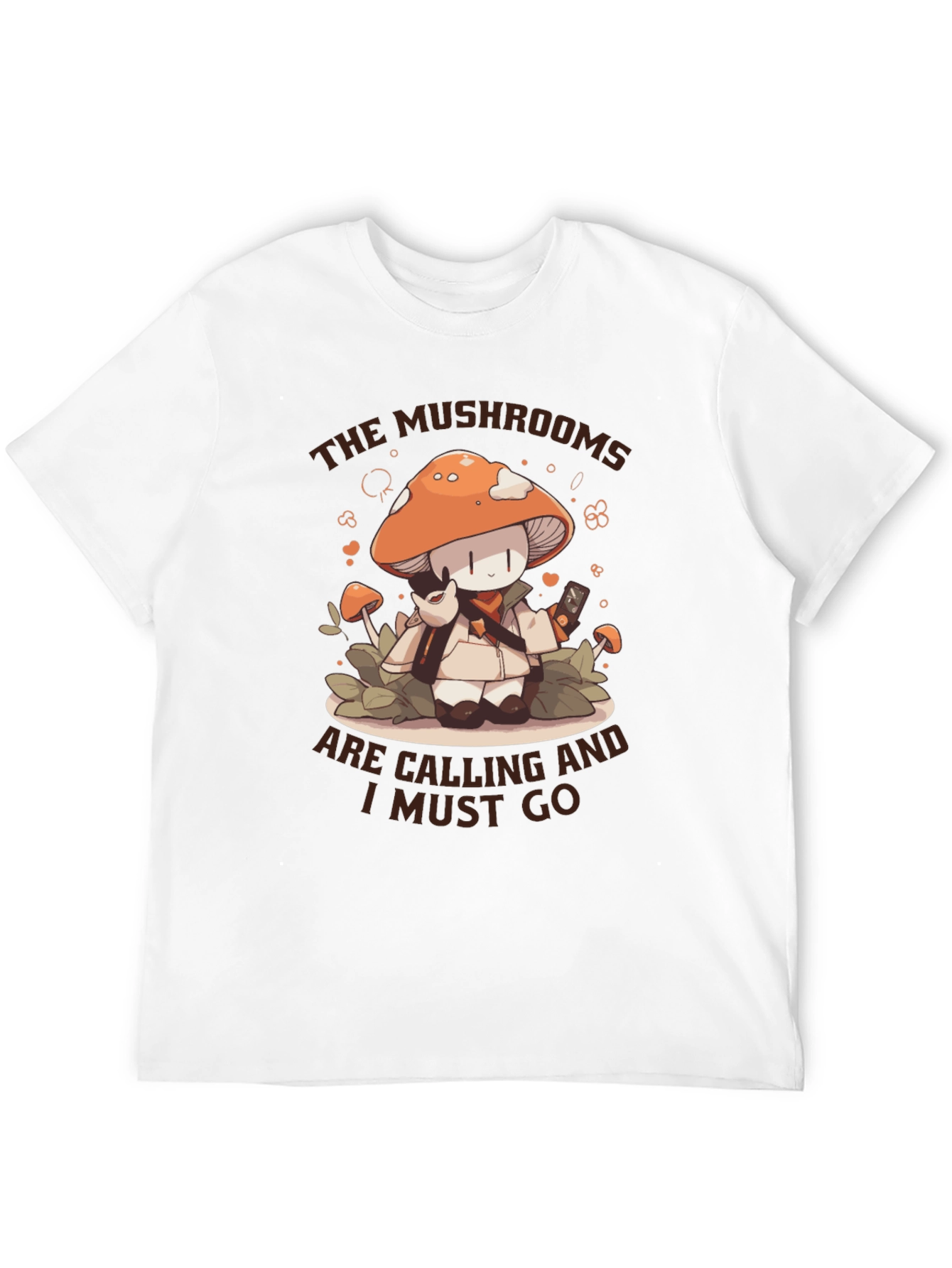 Mushroom Calling T-Shirt -  Cute Cartoon Graphic Tee