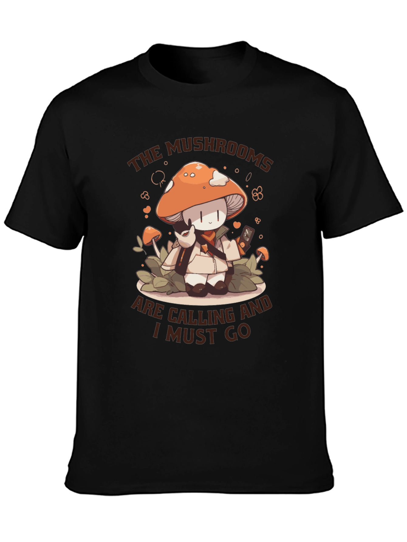 Mushroom Calling T-Shirt -  Cute Cartoon Graphic Tee