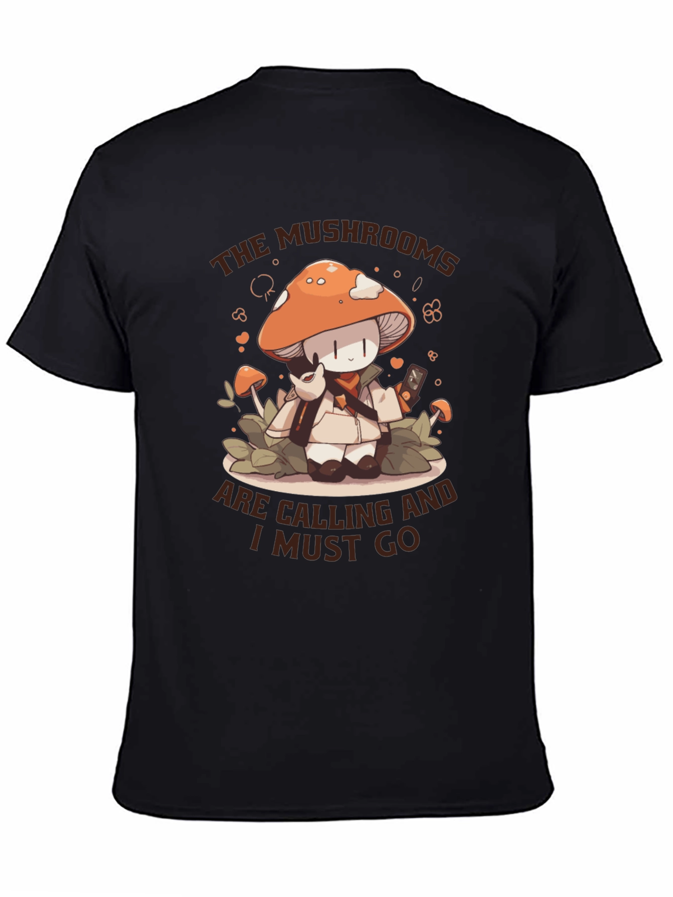 Mushroom Calling T-Shirt -  Cute Cartoon Graphic Tee