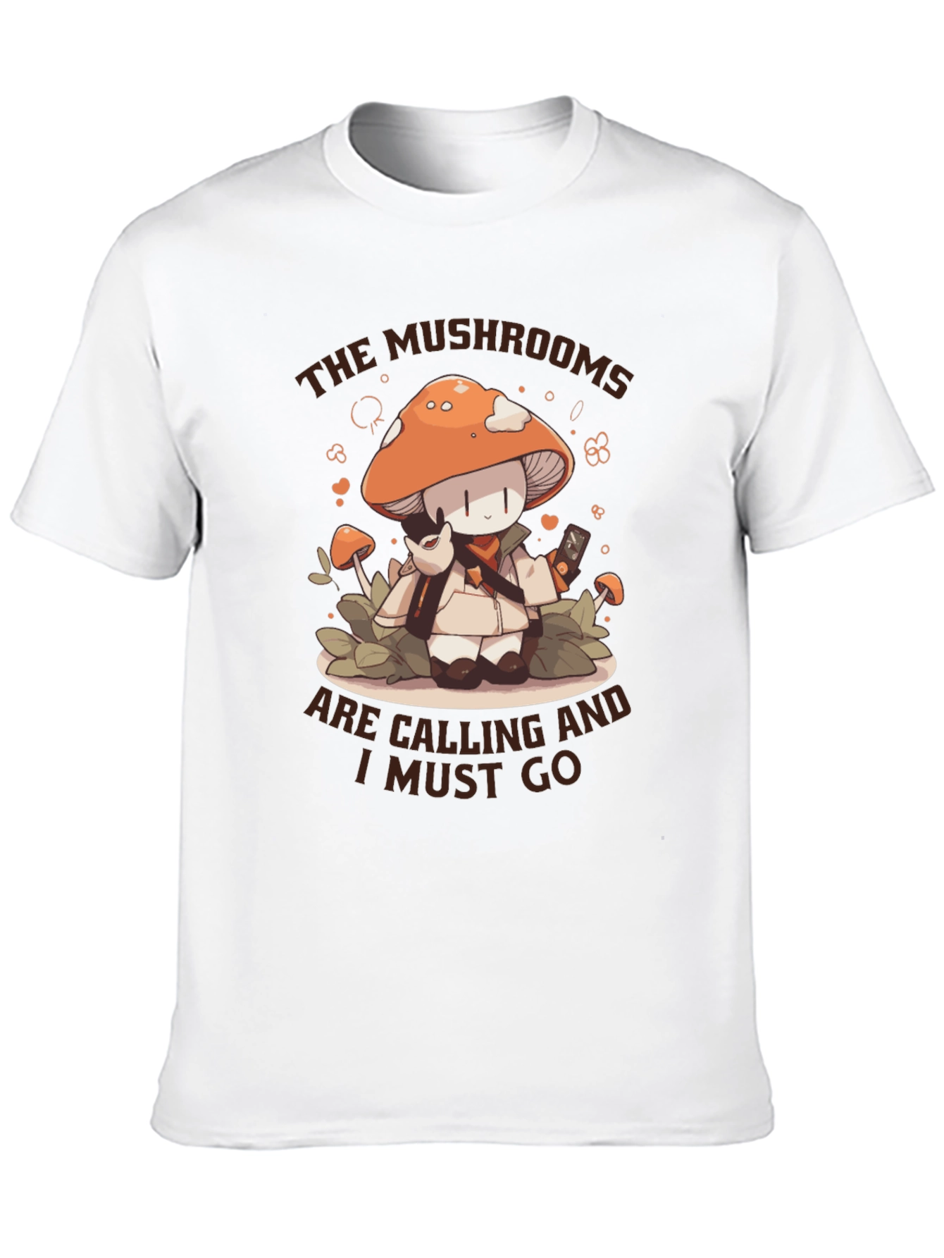 Mushroom Calling T-Shirt -  Cute Cartoon Graphic Tee