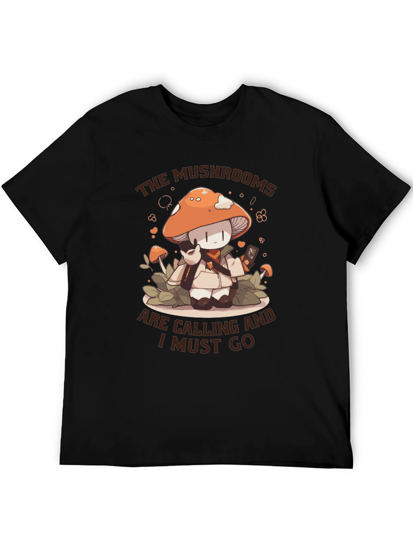 Mushroom Calling T-Shirt -  Cute Cartoon Graphic Tee