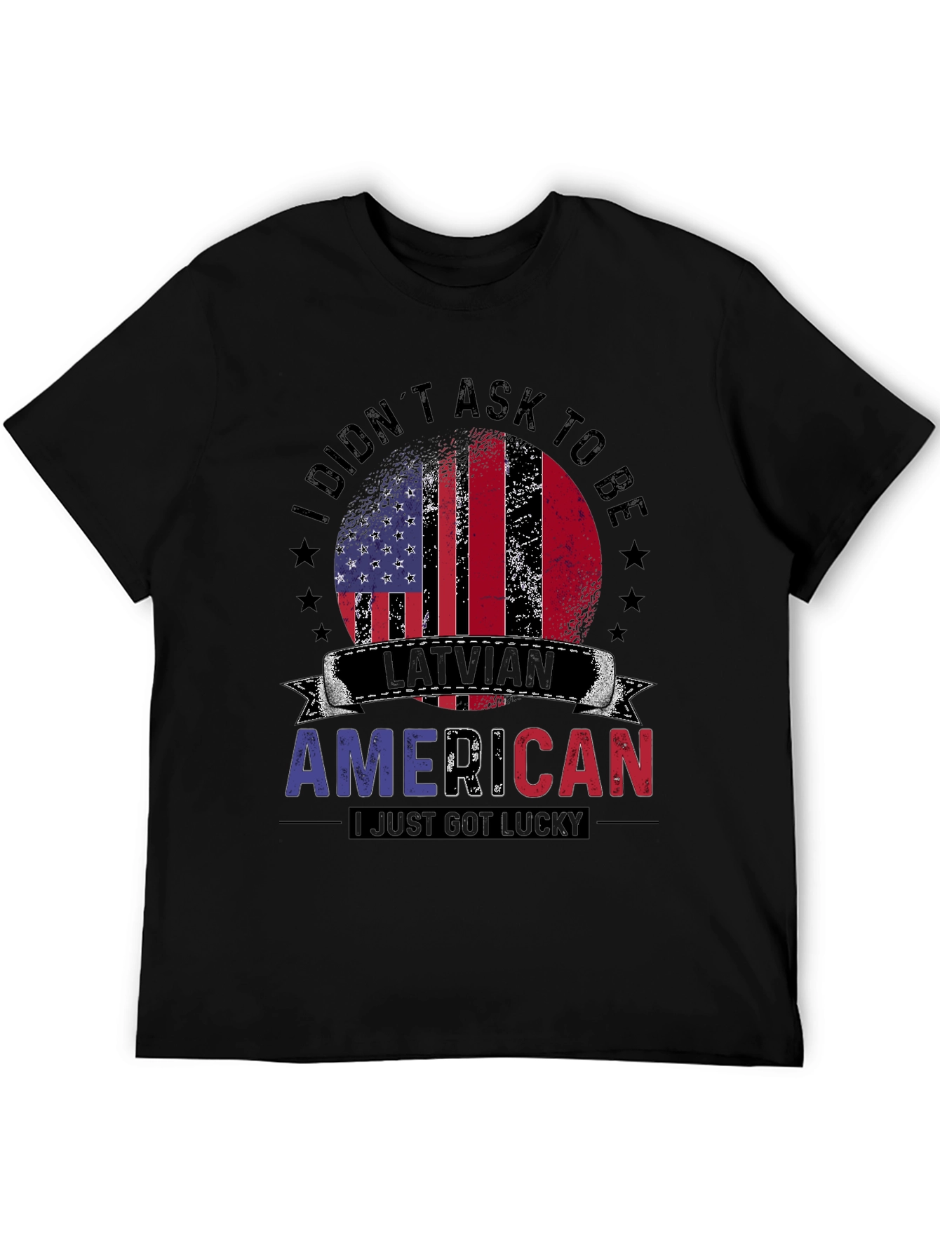 Latvian American T-Shirt: Lucky USA Pride Tee