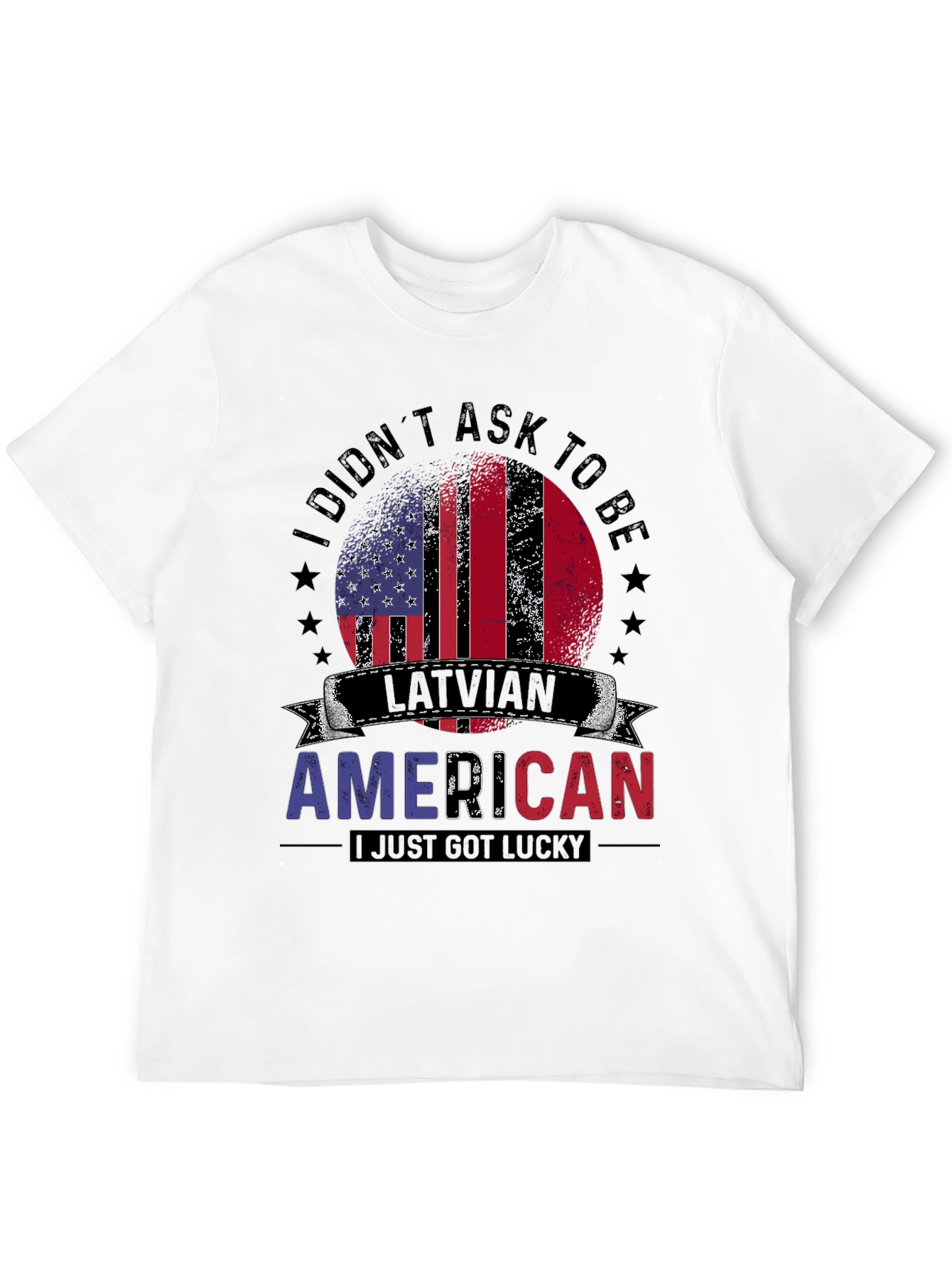 Latvian American T-Shirt: Lucky USA Pride Tee