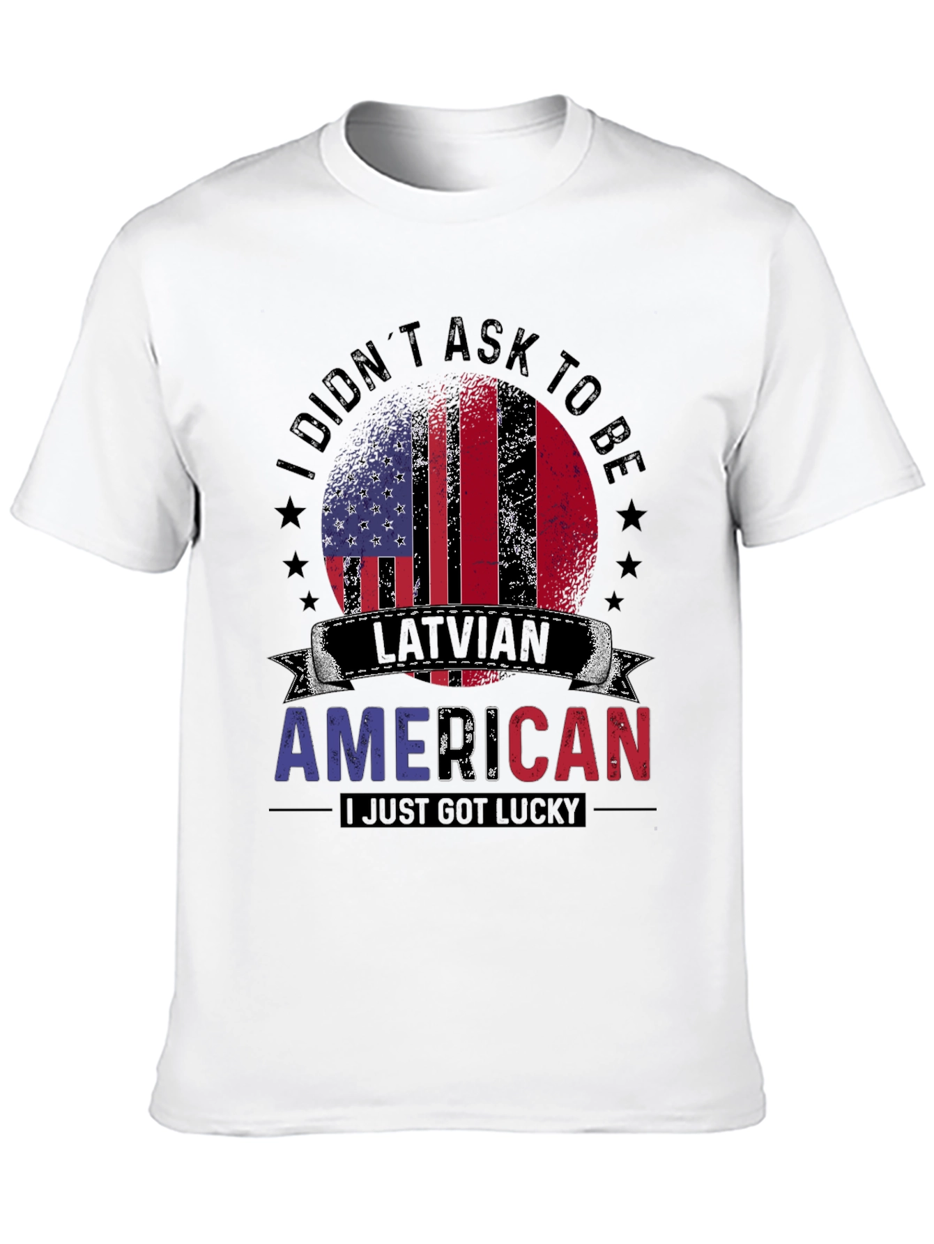 Latvian American T-Shirt: Lucky USA Pride Tee
