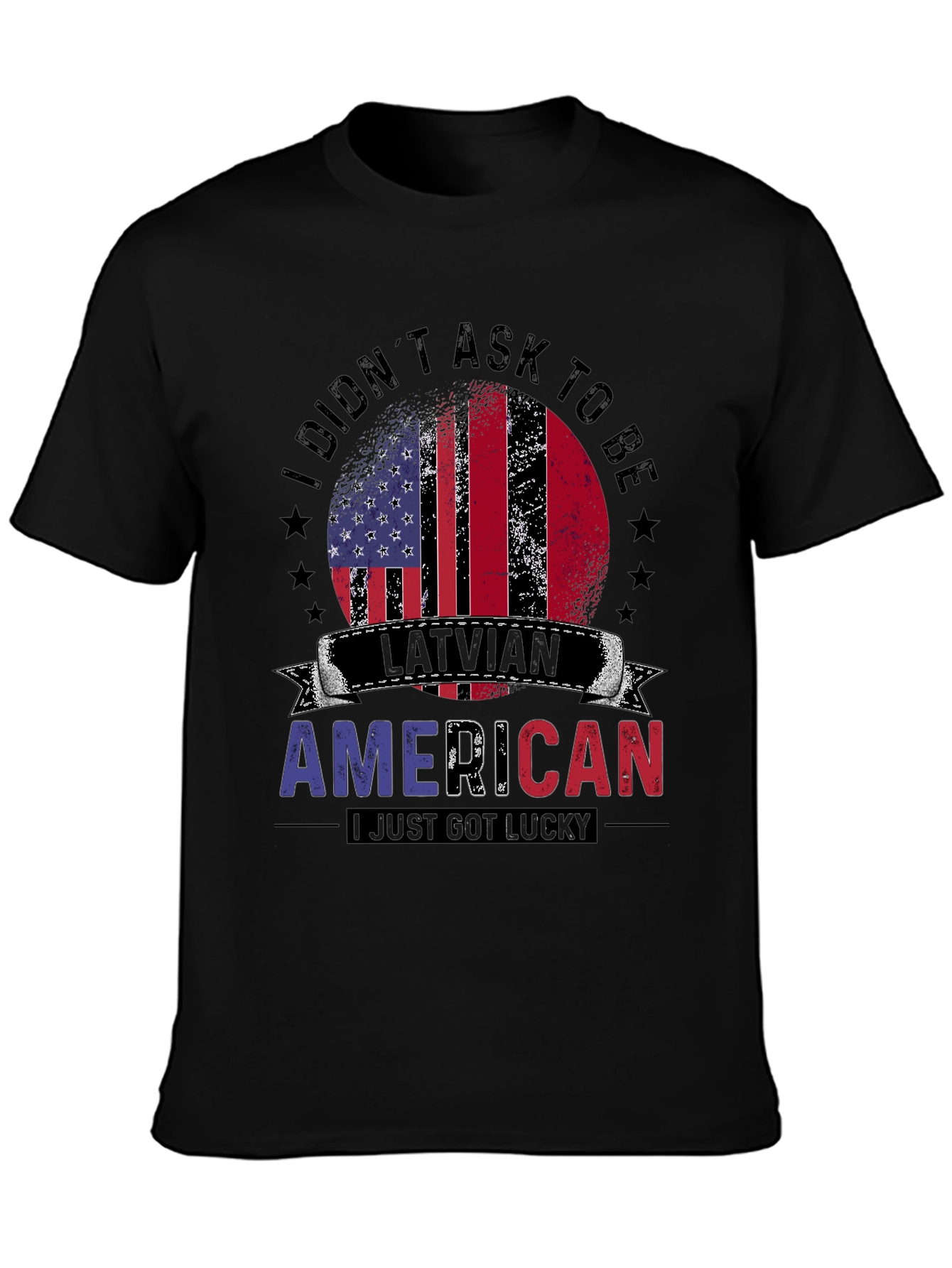 Latvian American T-Shirt: Lucky USA Pride Tee