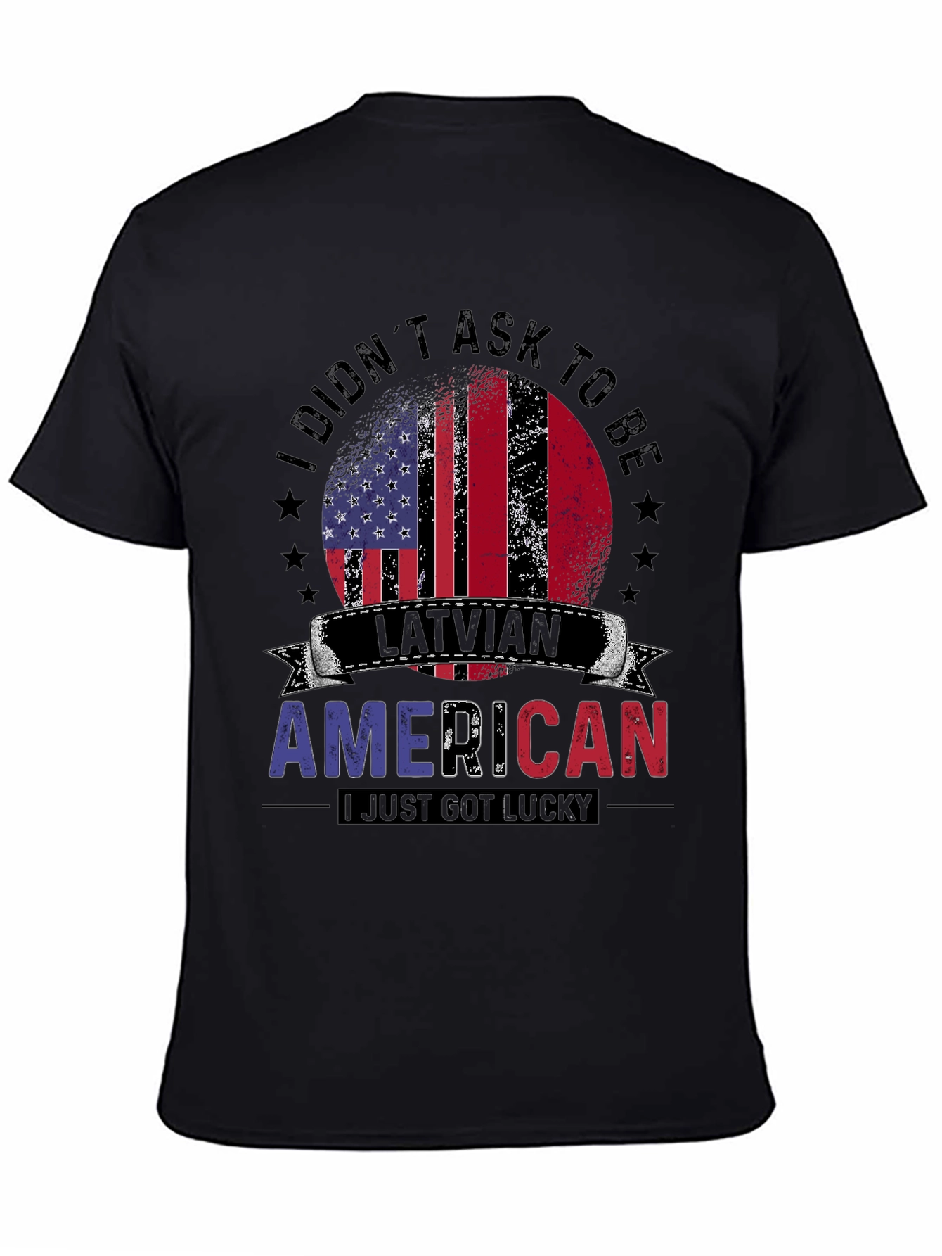 Latvian American T-Shirt: Lucky USA Pride Tee