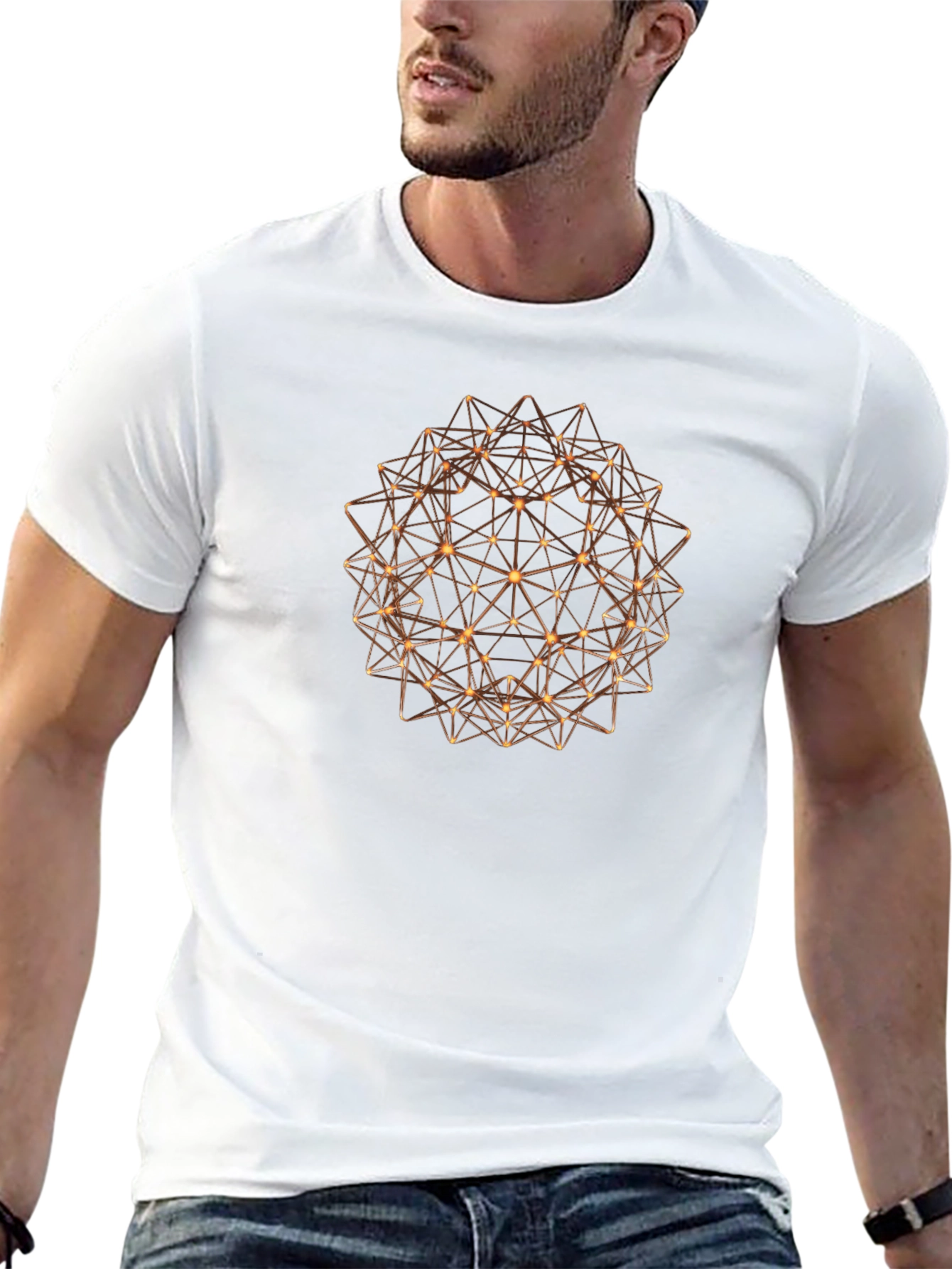 Geometric Sphere Graphic Tee - Modern Design