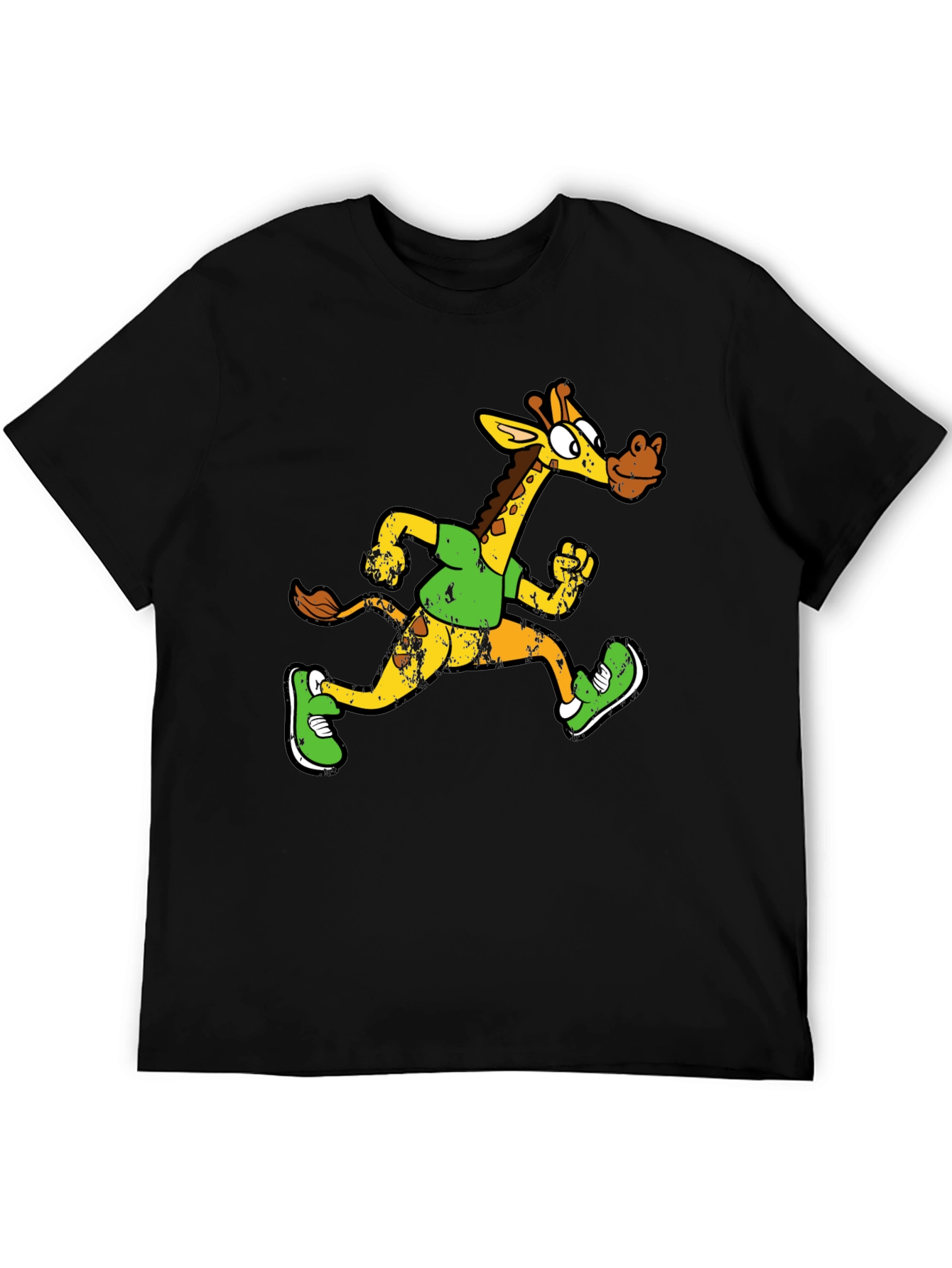 Running Giraffe Graphic Tee - Mens Black T-Shirt
