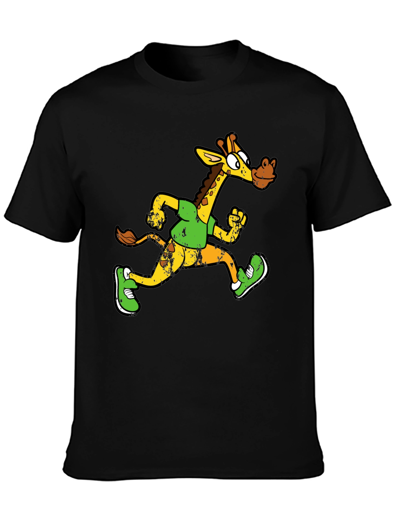 Running Giraffe Graphic Tee - Mens Black T-Shirt