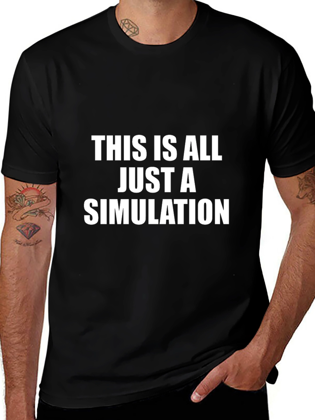 This Is All Just a Simulation Black T-Shirt