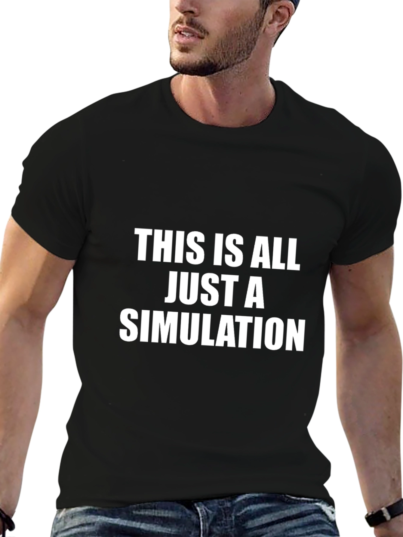 This Is All Just a Simulation Black T-Shirt