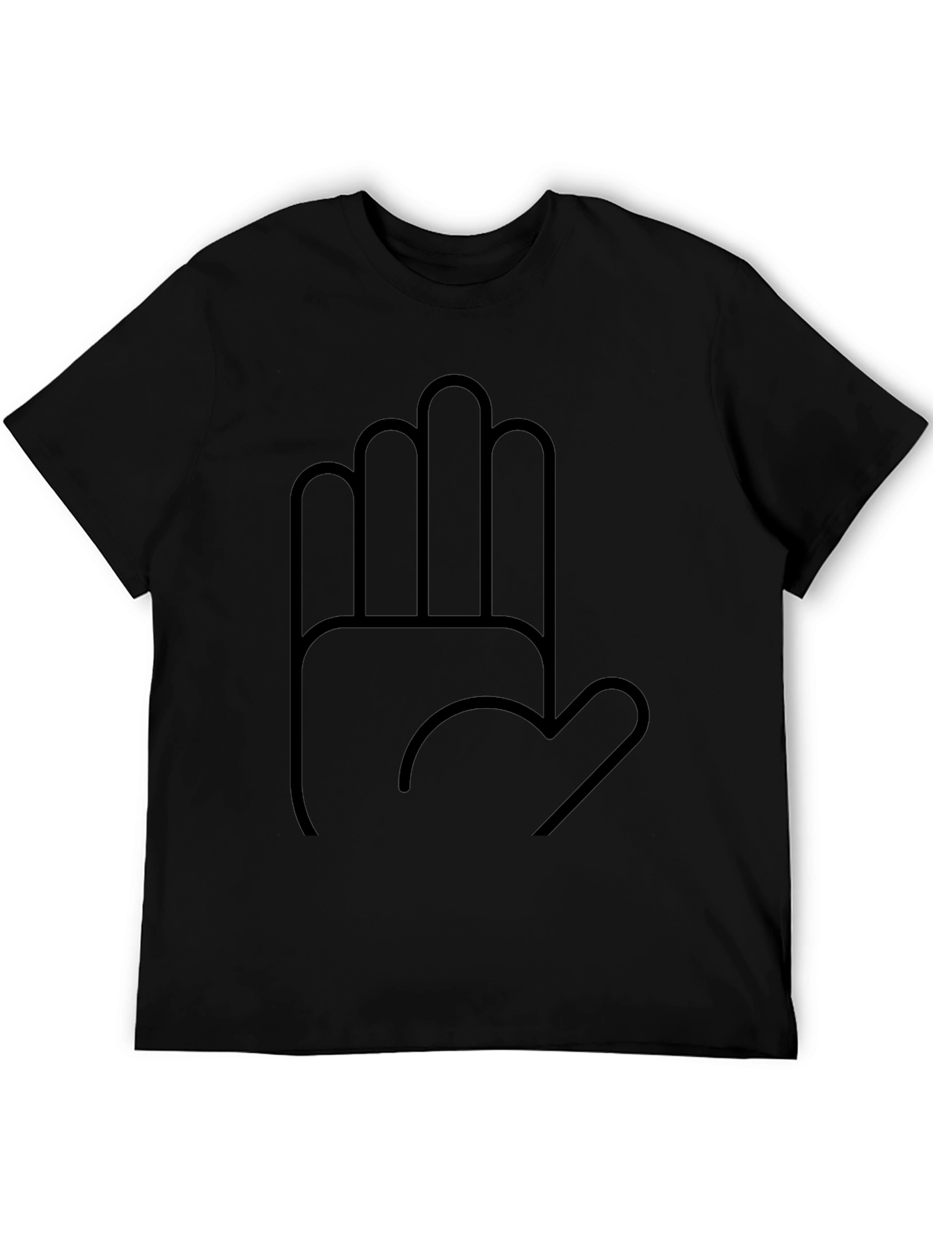 Minimalist Hand Graphic Black T-Shirt