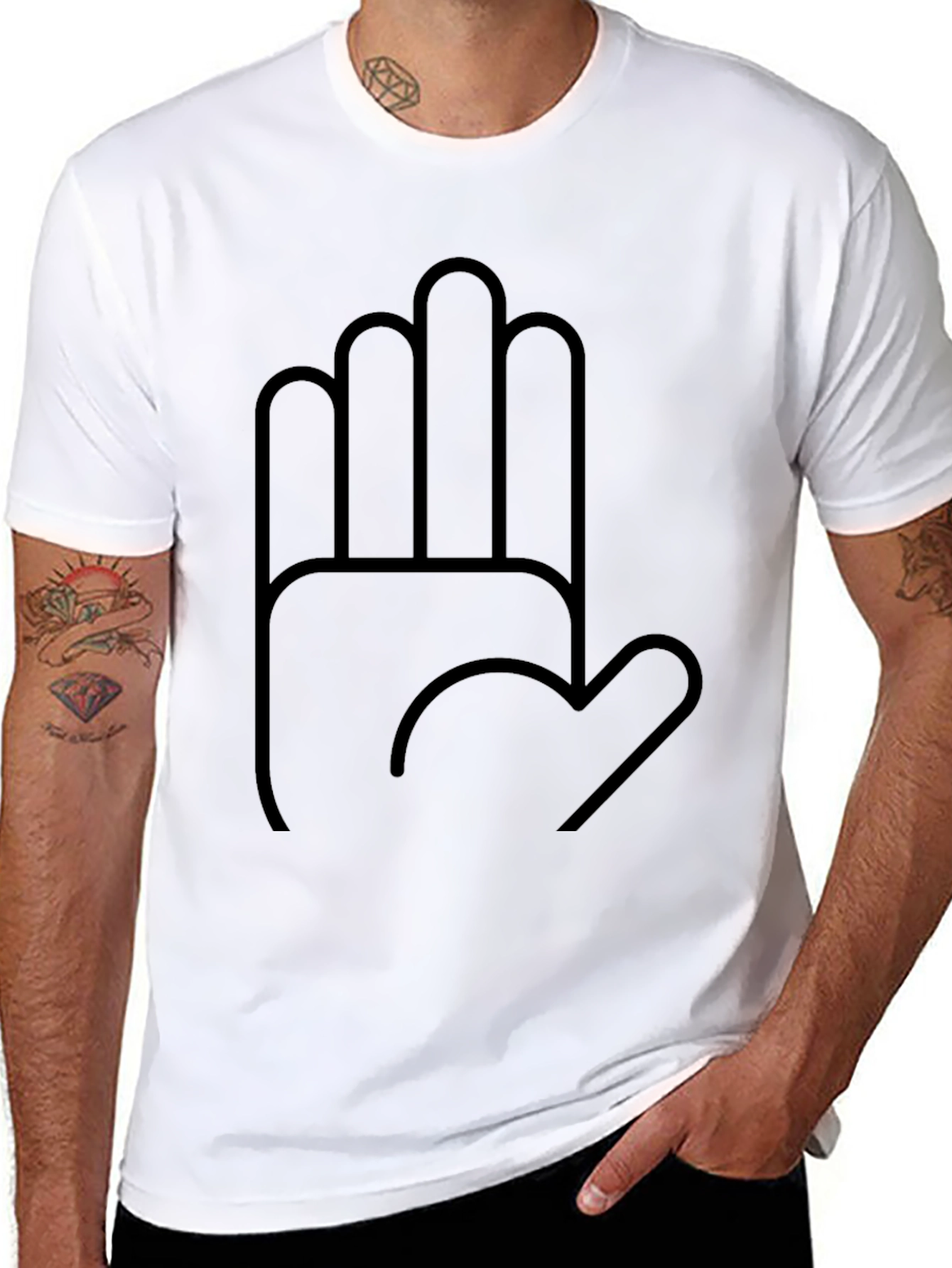 Minimalist Hand Graphic Black T-Shirt