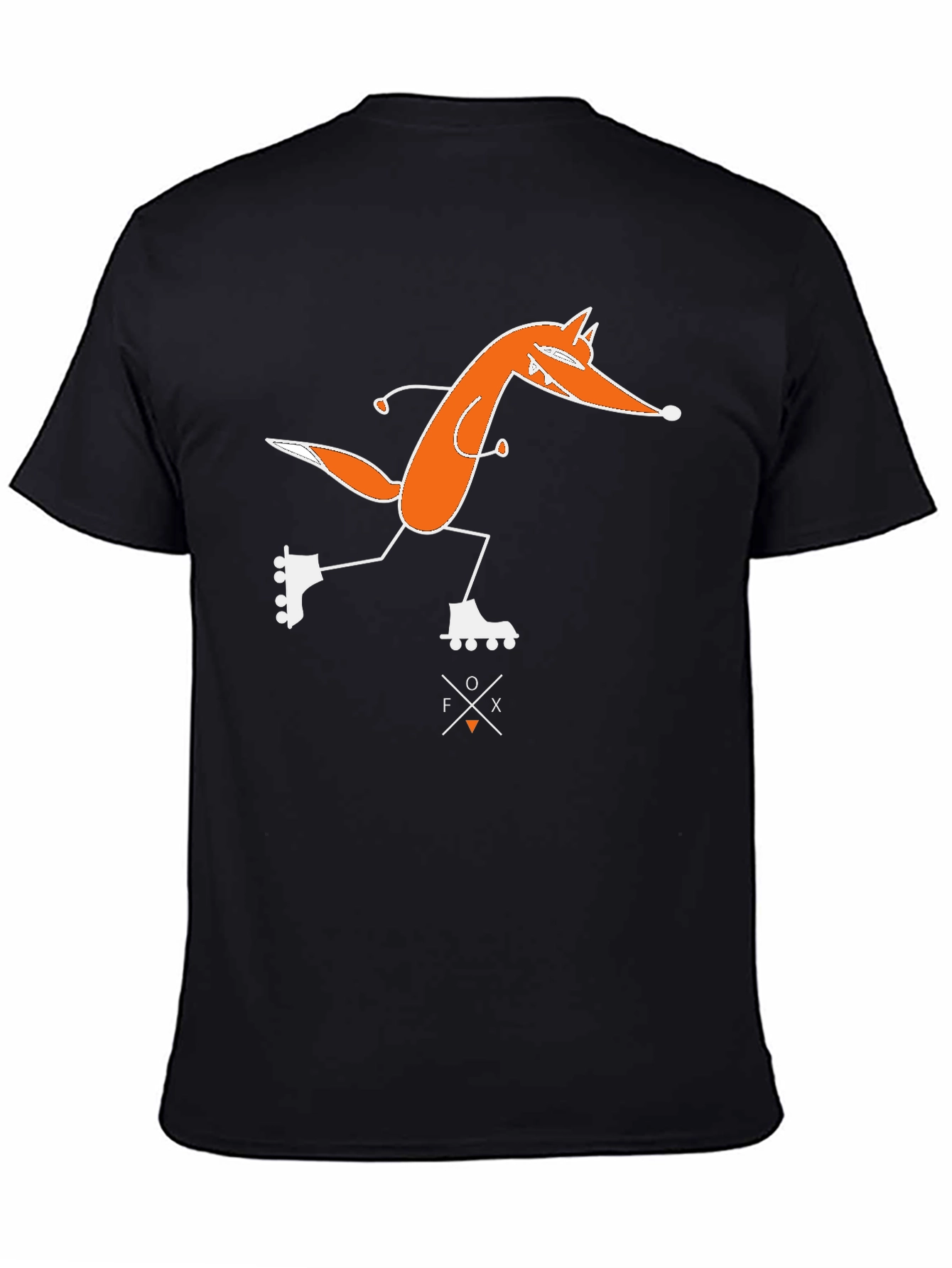 Skating Fox Graphic Tee - Black Cotton T-Shirt