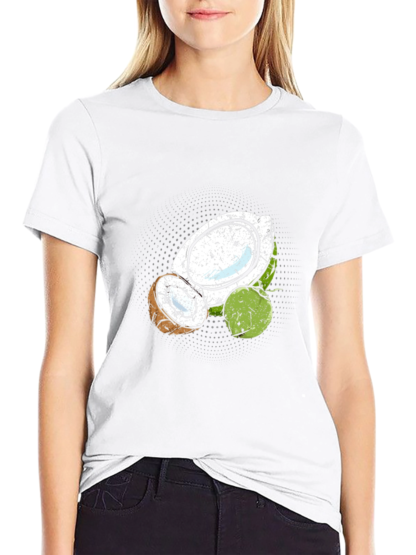 Coconut Graphic Print Black T-Shirt