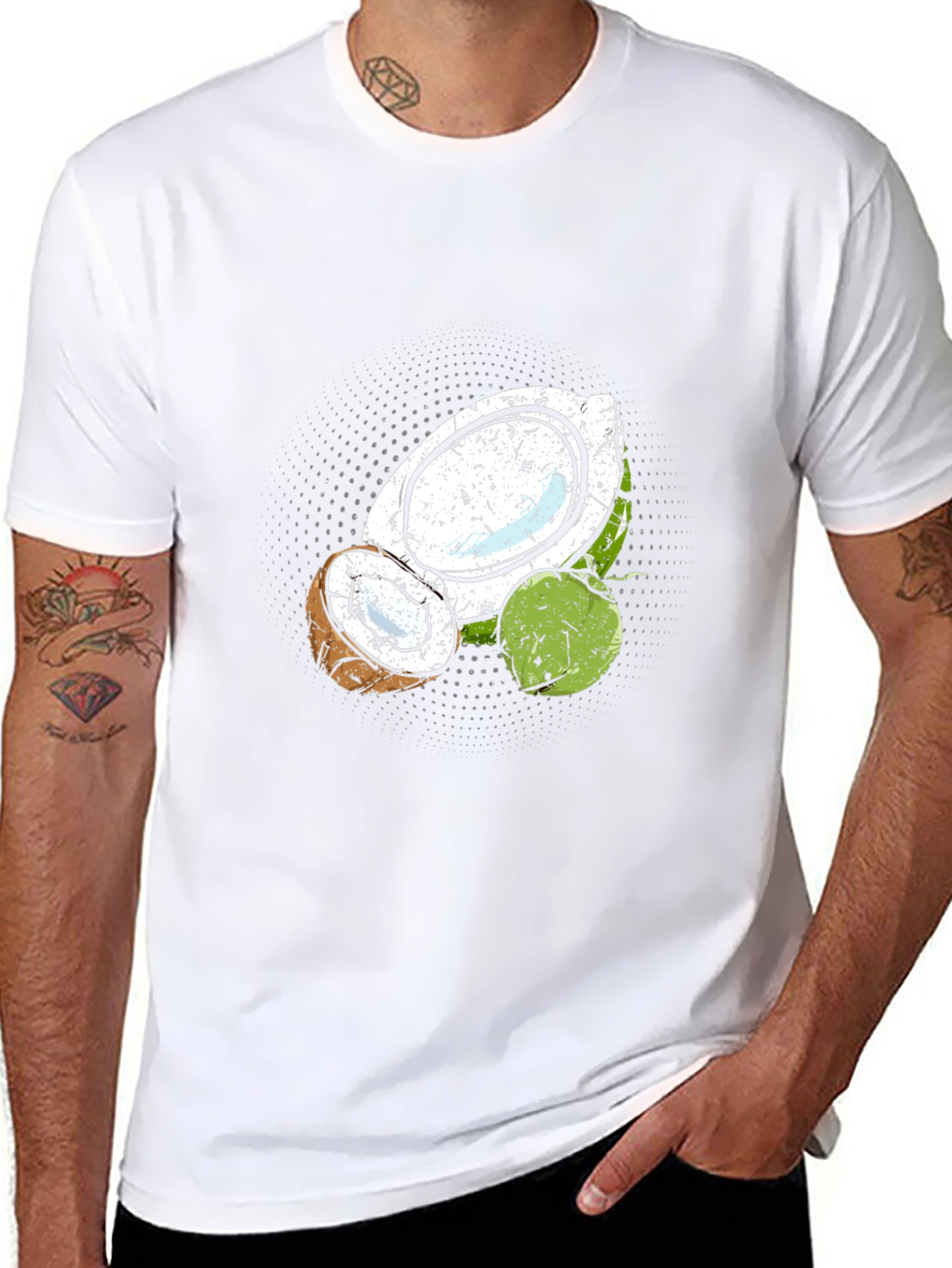 Coconut Graphic Print Black T-Shirt
