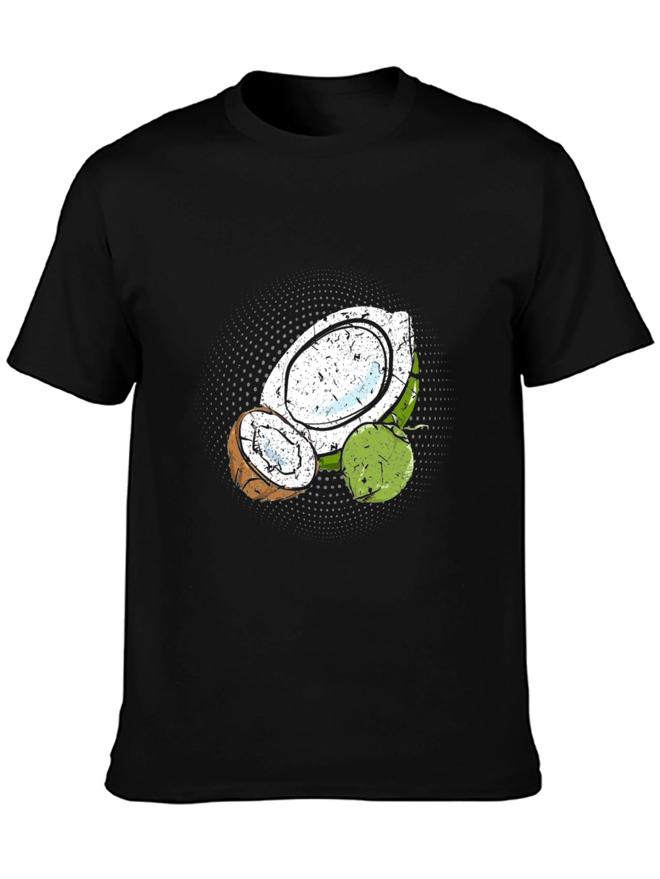 Coconut Graphic Print Black T-Shirt