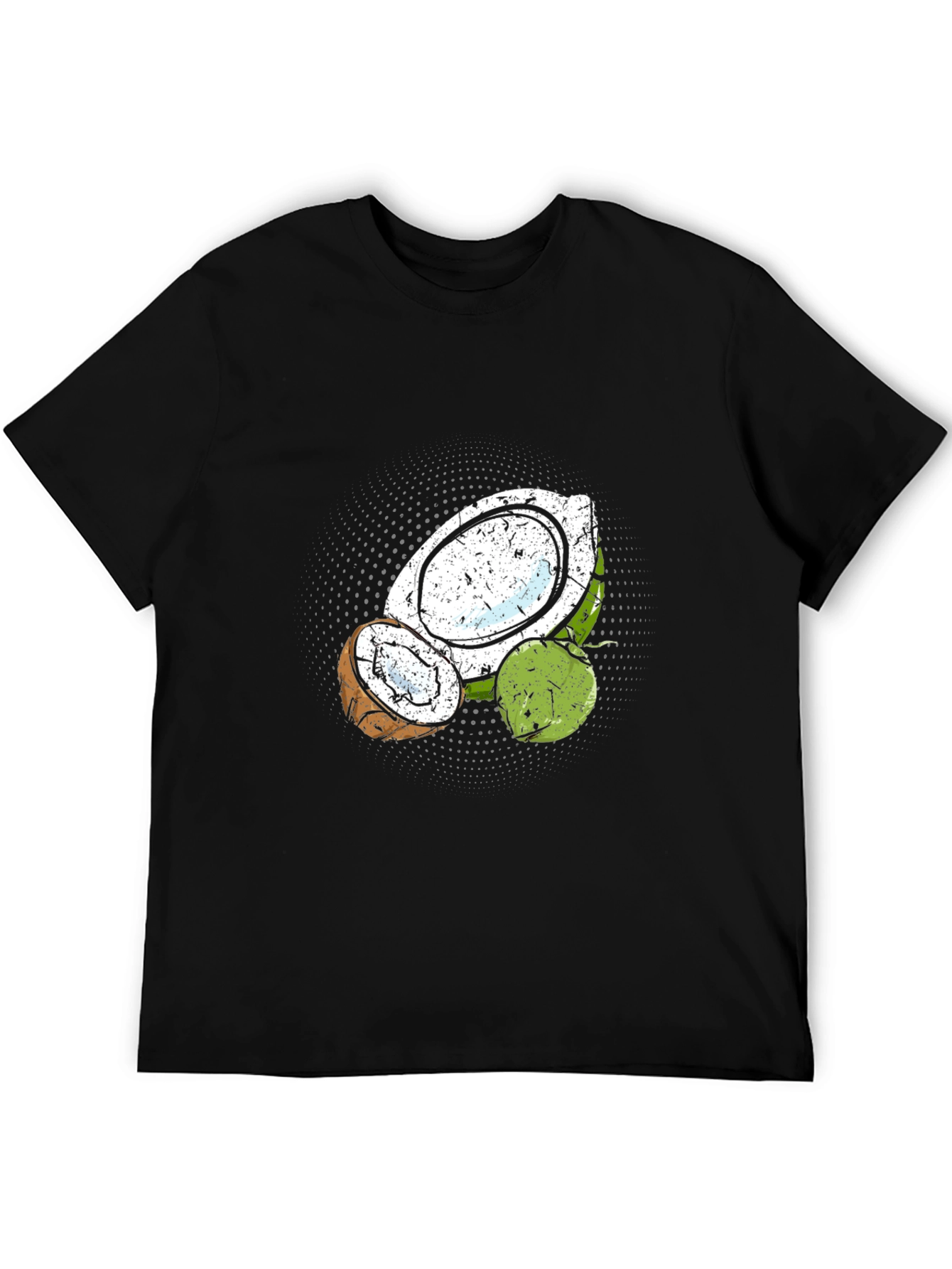 Coconut Graphic Print Black T-Shirt