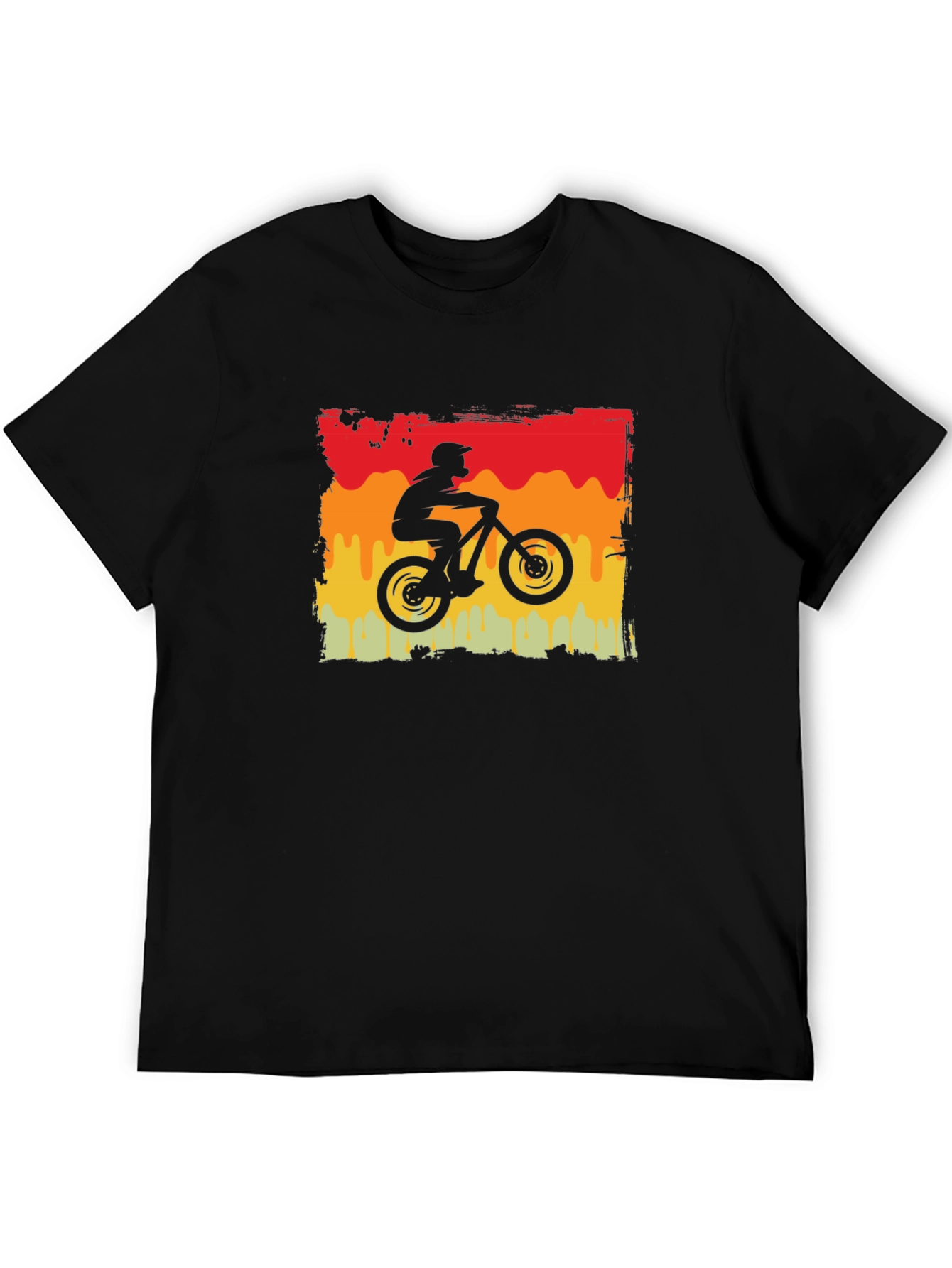 Retro Mountain Biker Graphic Tee - Black