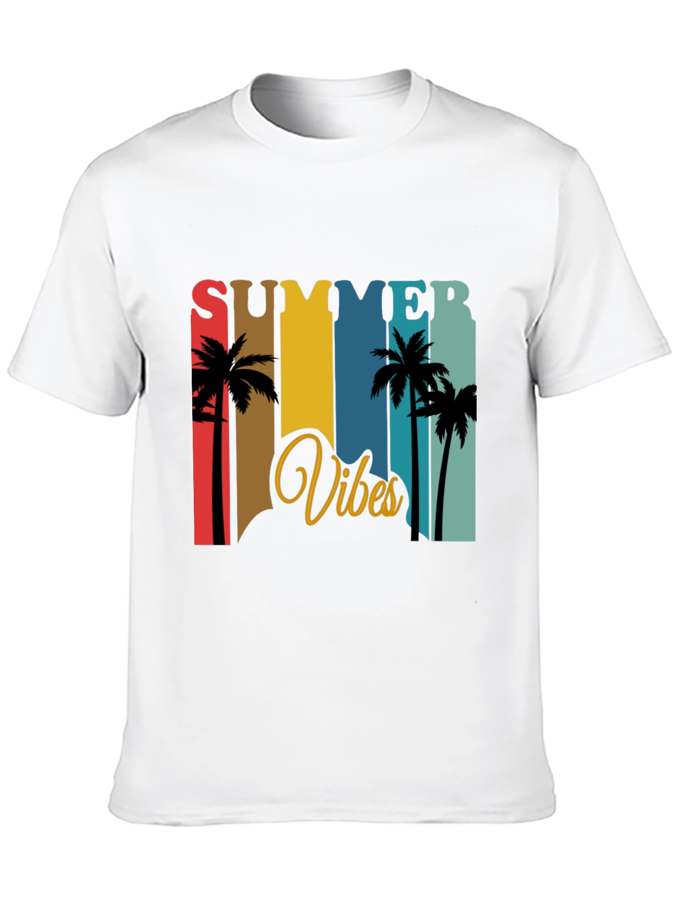 Summer Vibes Graphic T-Shirt - Palm Tree Design
