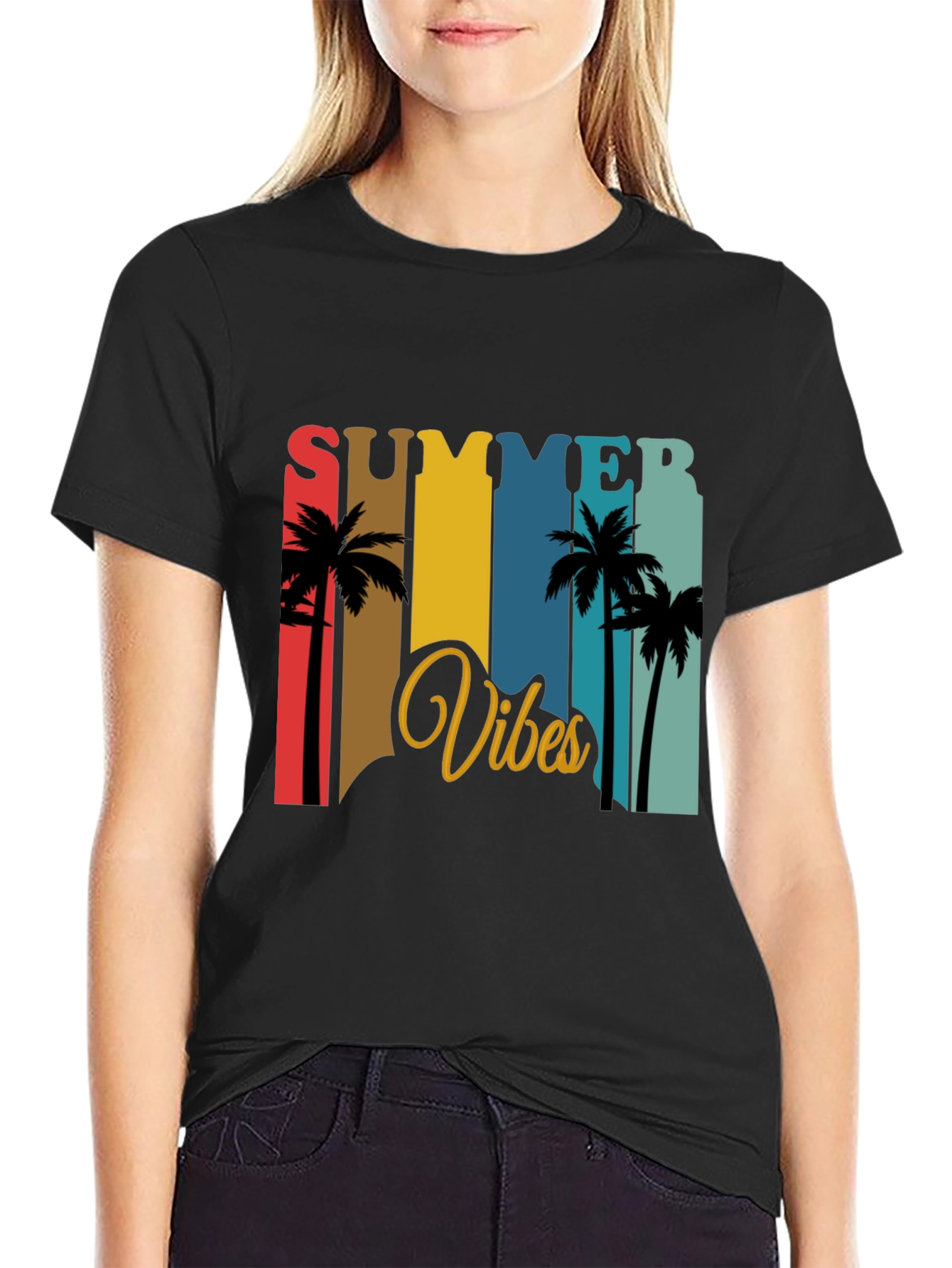 Summer Vibes Graphic T-Shirt - Palm Tree Design