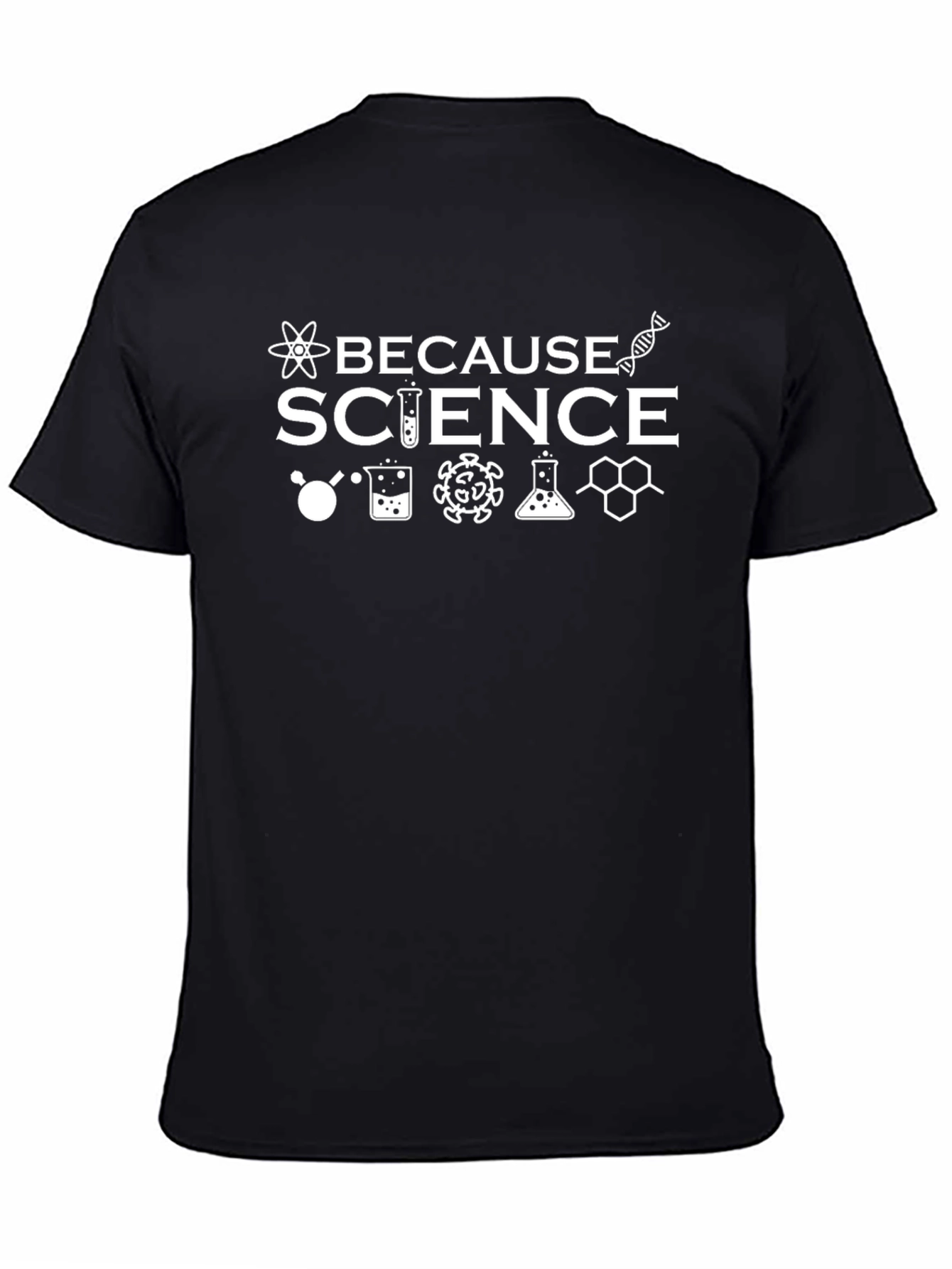 Because Science T-Shirt - Black Science Symbols