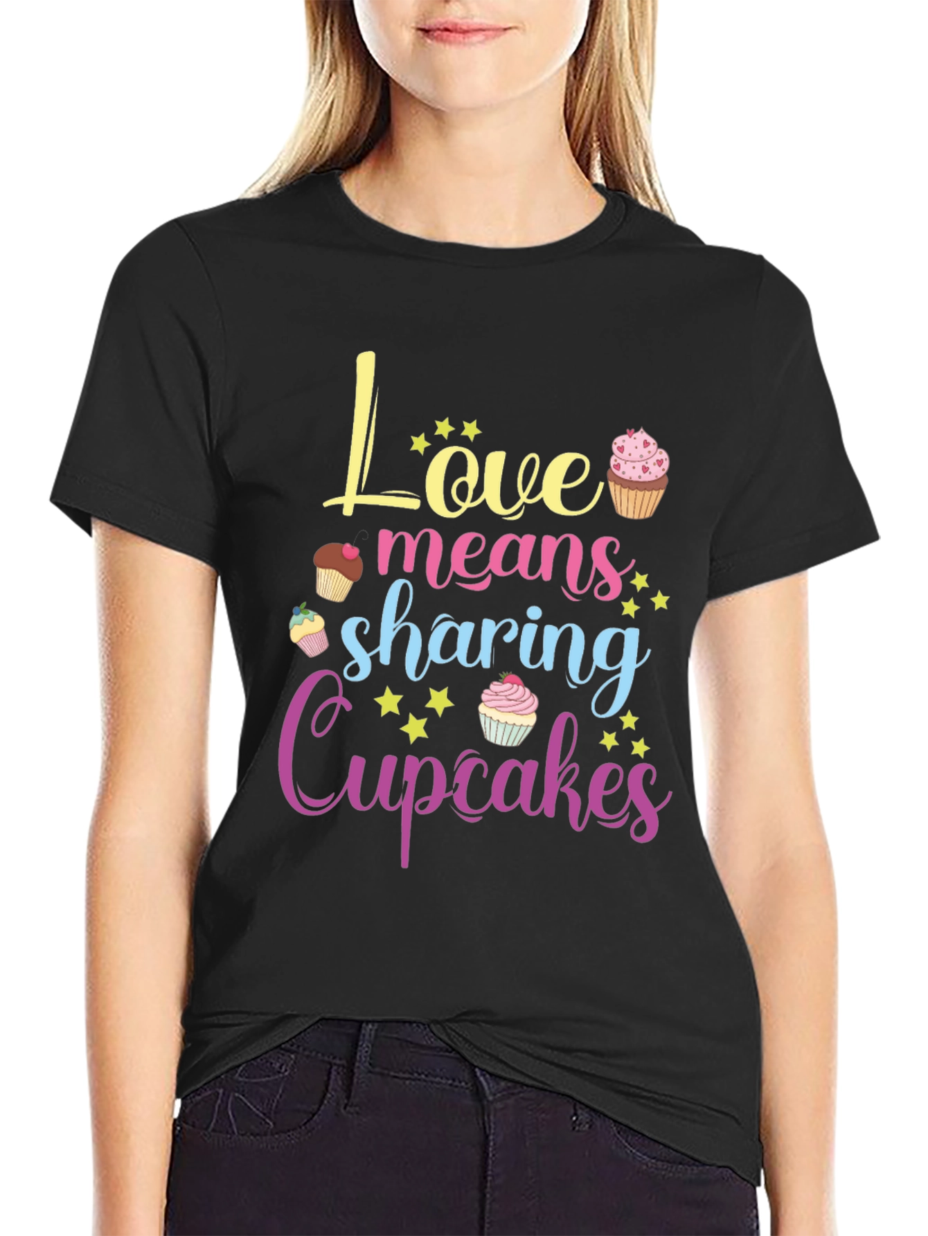 Love Means Sharing Cupcakes T-Shirt