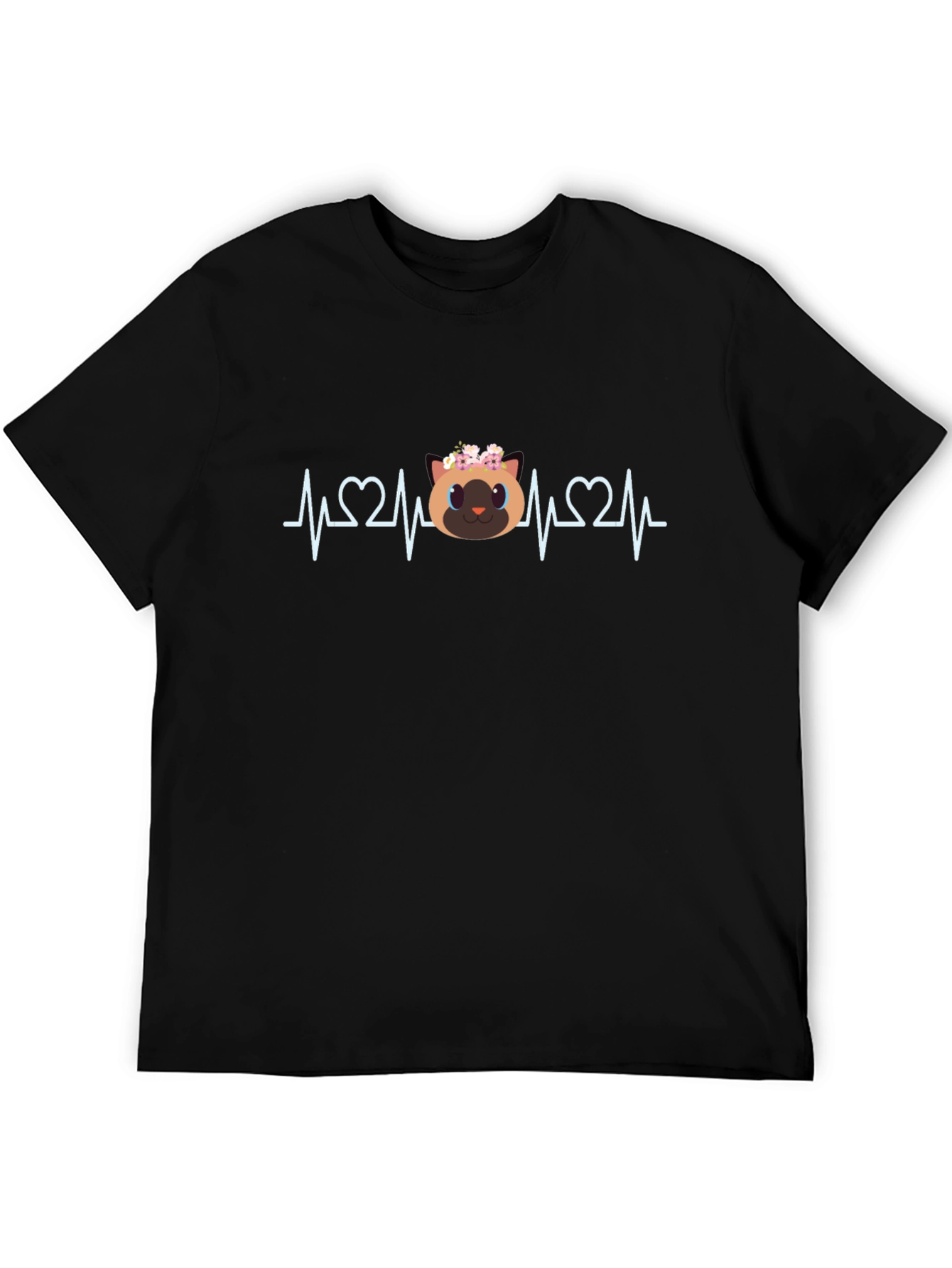 Cat Lover ECG Heartbeat T-Shirt