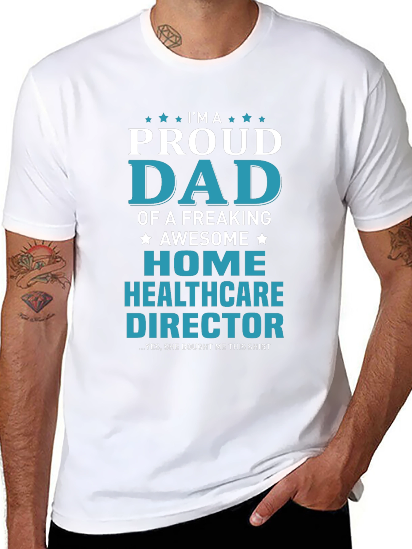 Proud Dad Home Healthcare Director Black T-Shirt