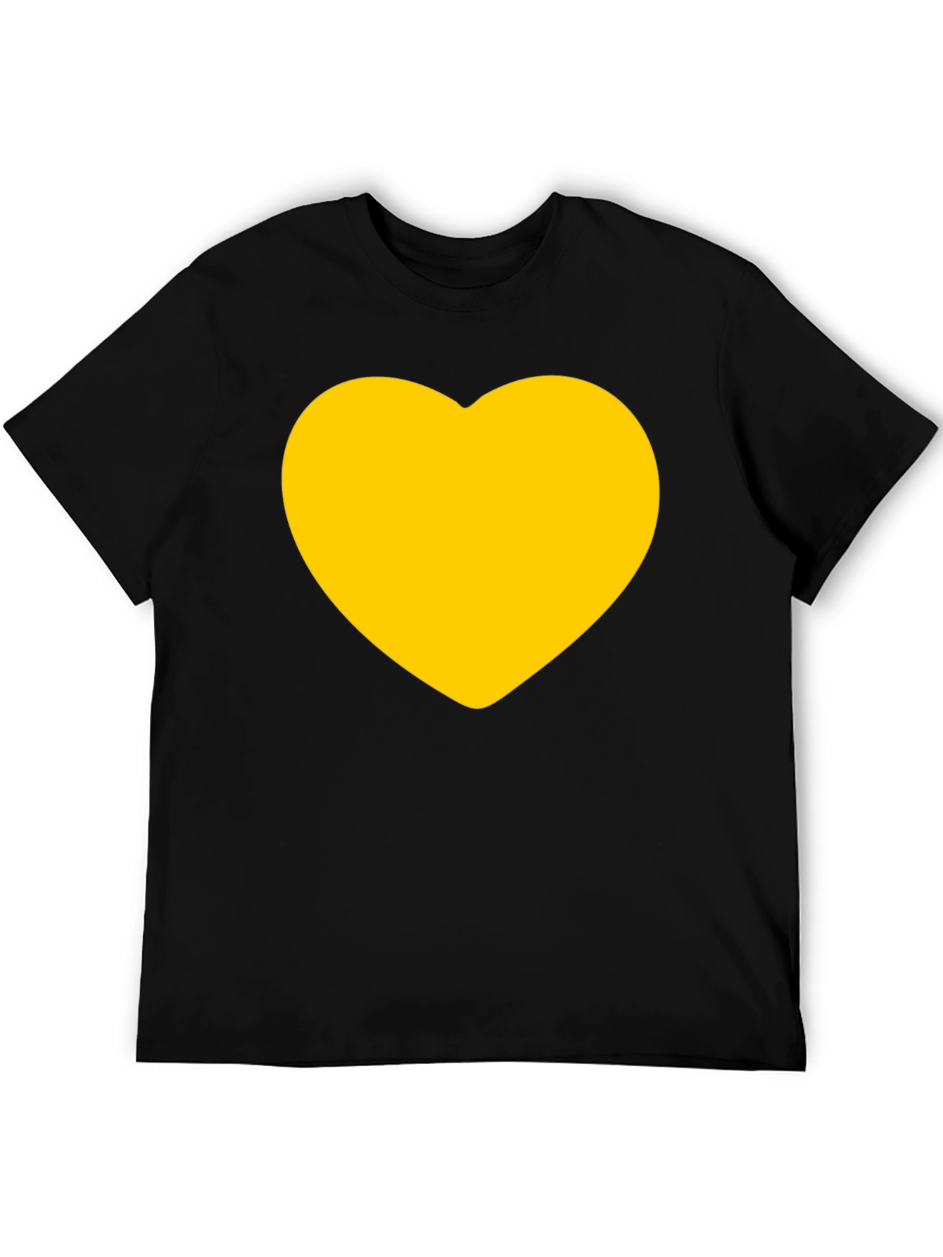 Black T-Shirt with Gold Heart Graphic