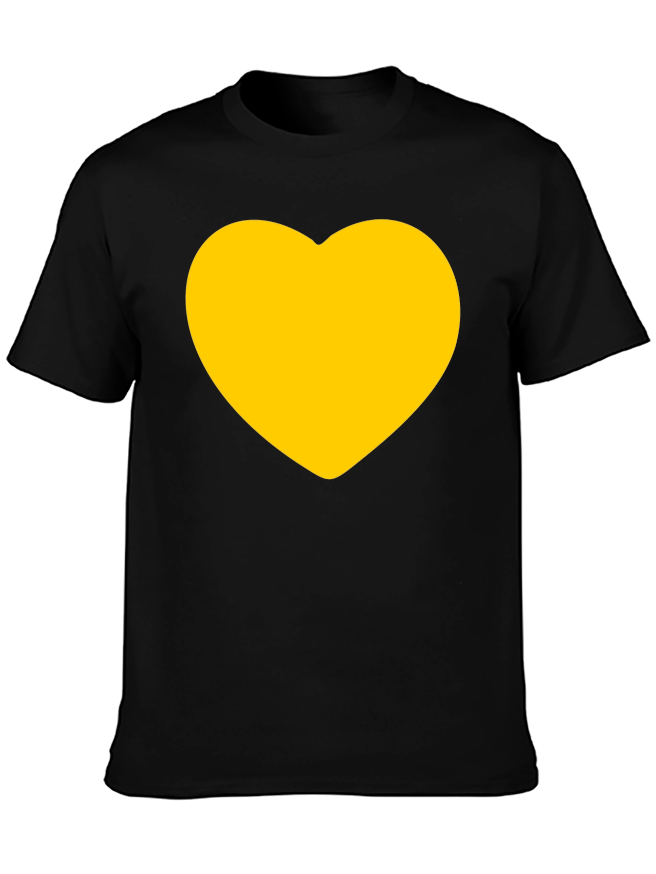 Black T-Shirt with Gold Heart Graphic