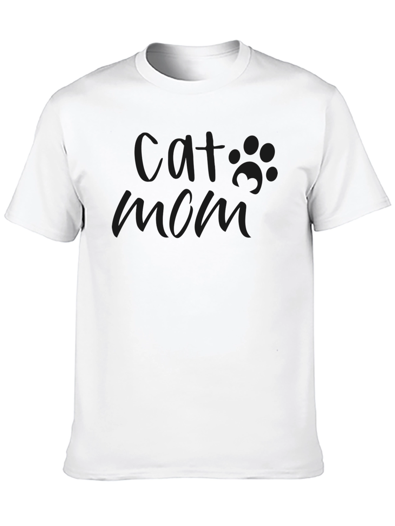 Cat Mom Graphic Black T-Shirt
