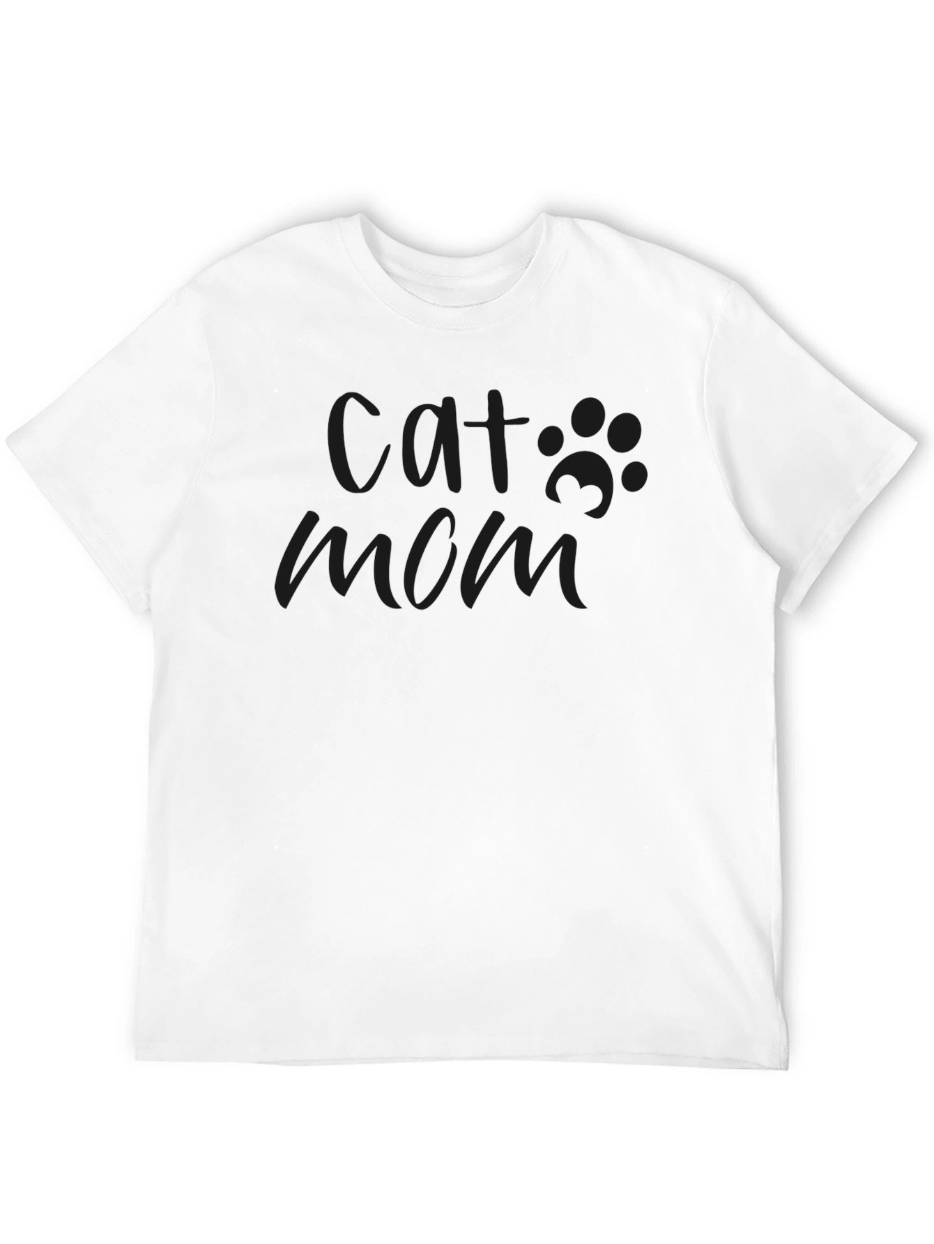 Cat Mom Graphic Black T-Shirt