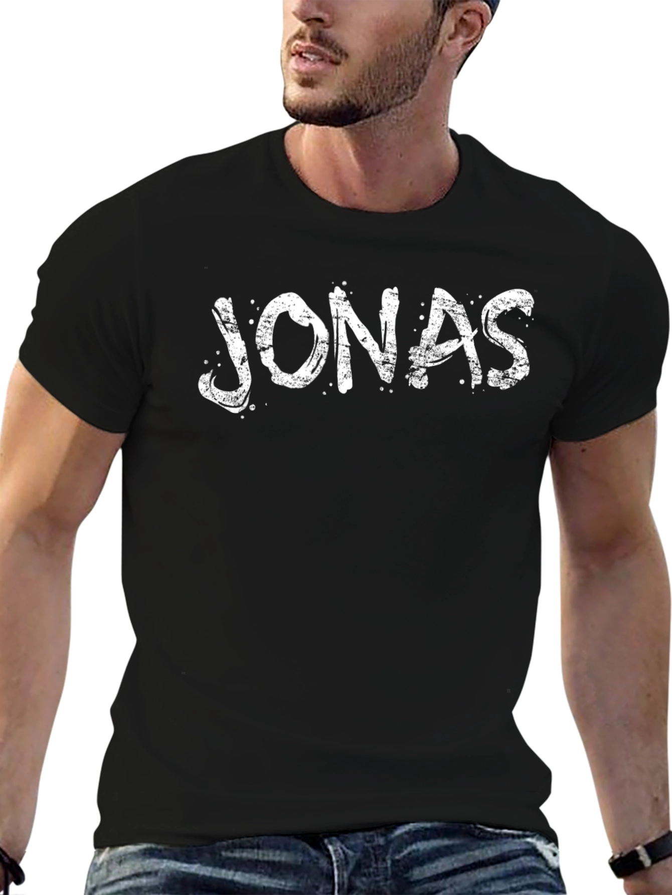 JONAS Distressed Graphic Black T-Shirt