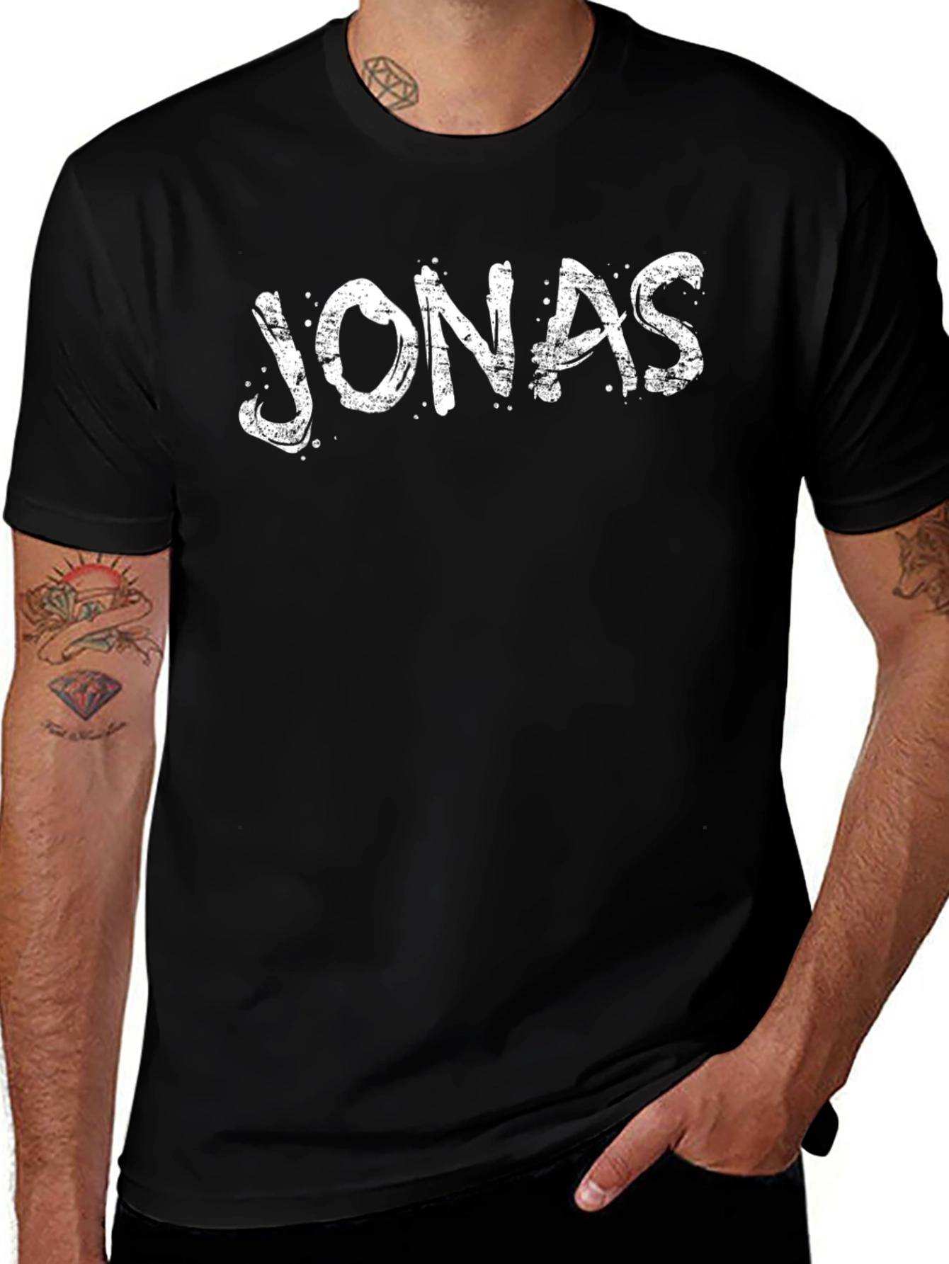 JONAS Distressed Graphic Black T-Shirt