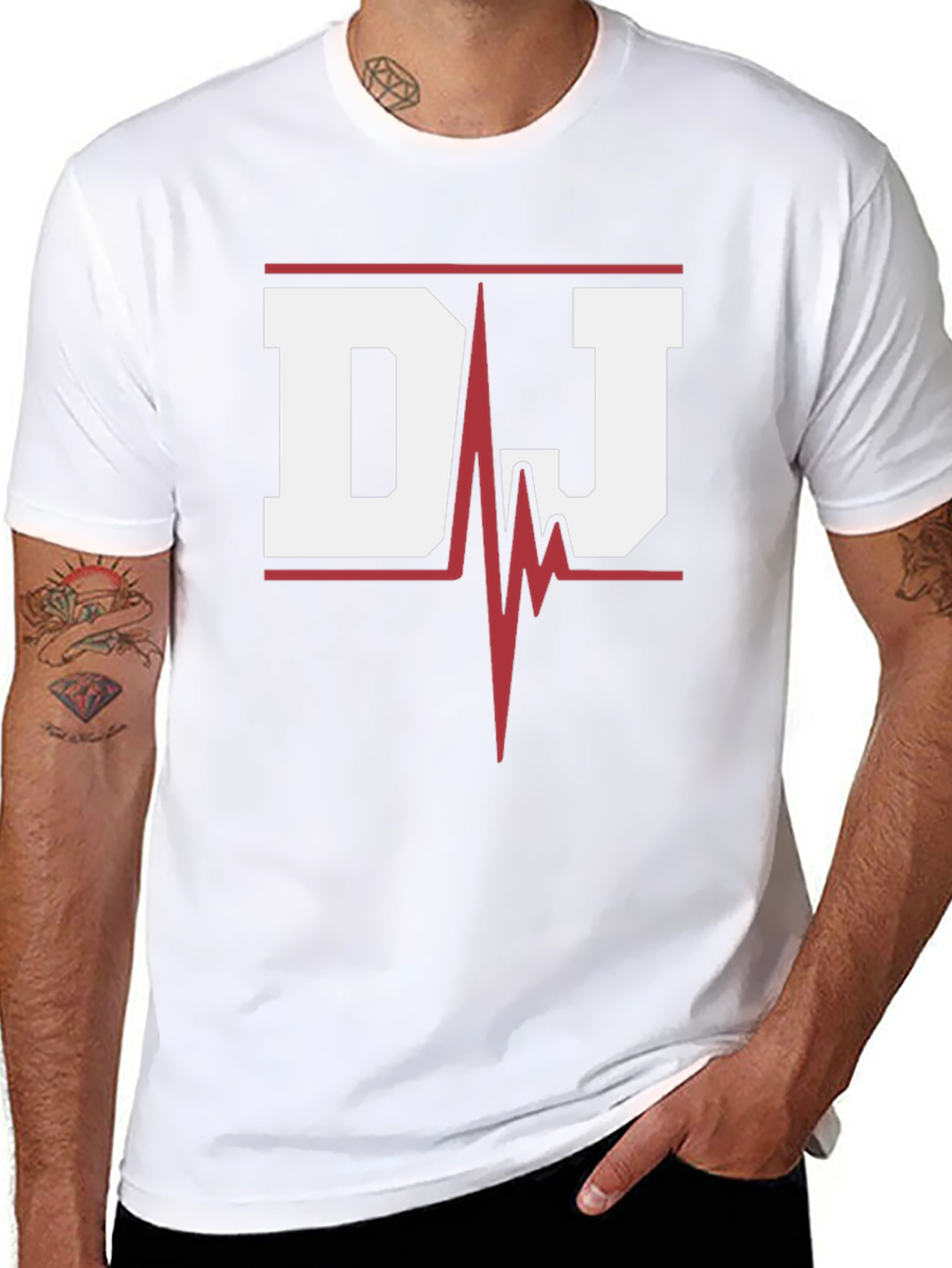 DJ Heartbeat Graphic Tee - Black