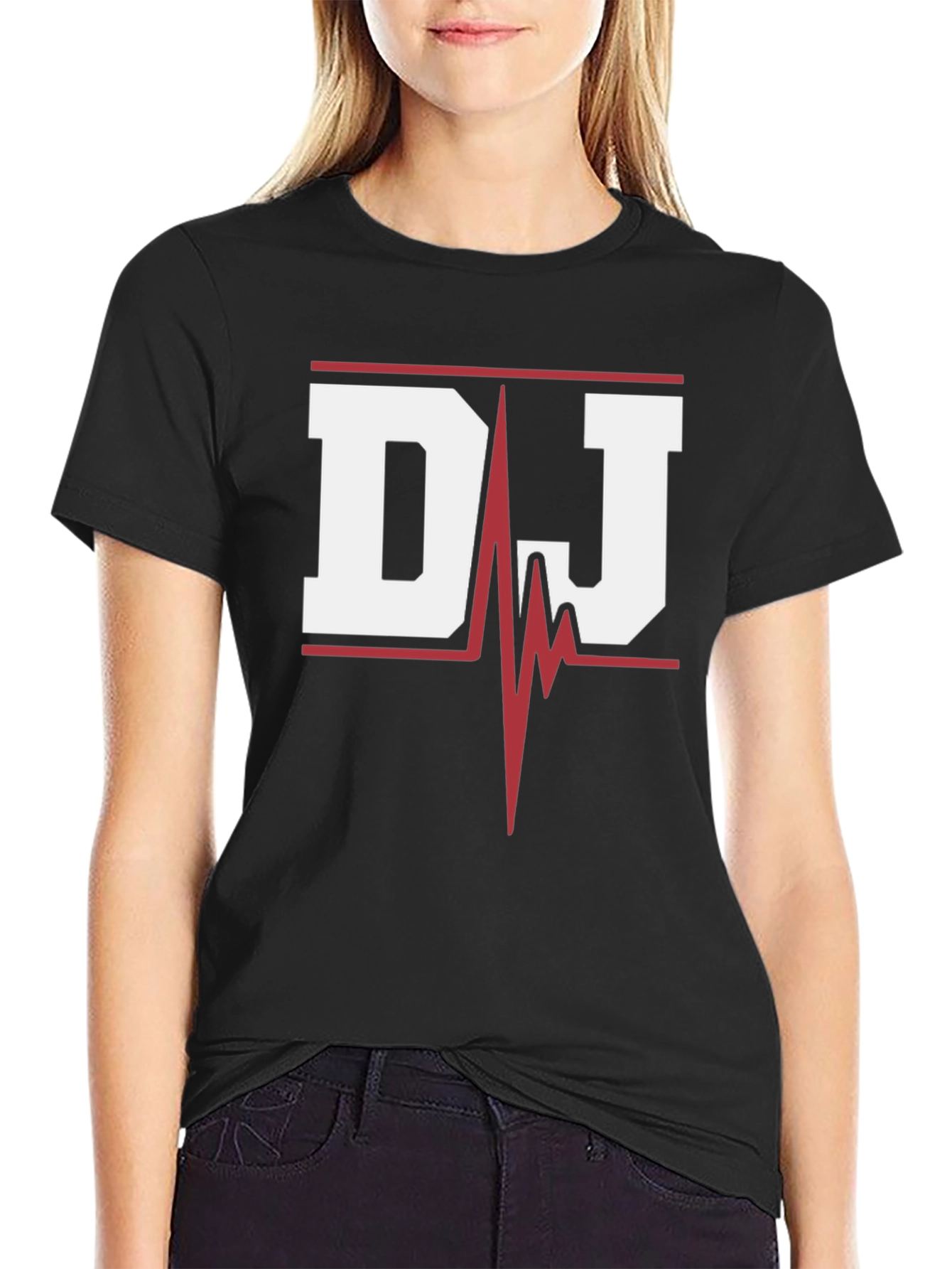 DJ Heartbeat Graphic Tee - Black