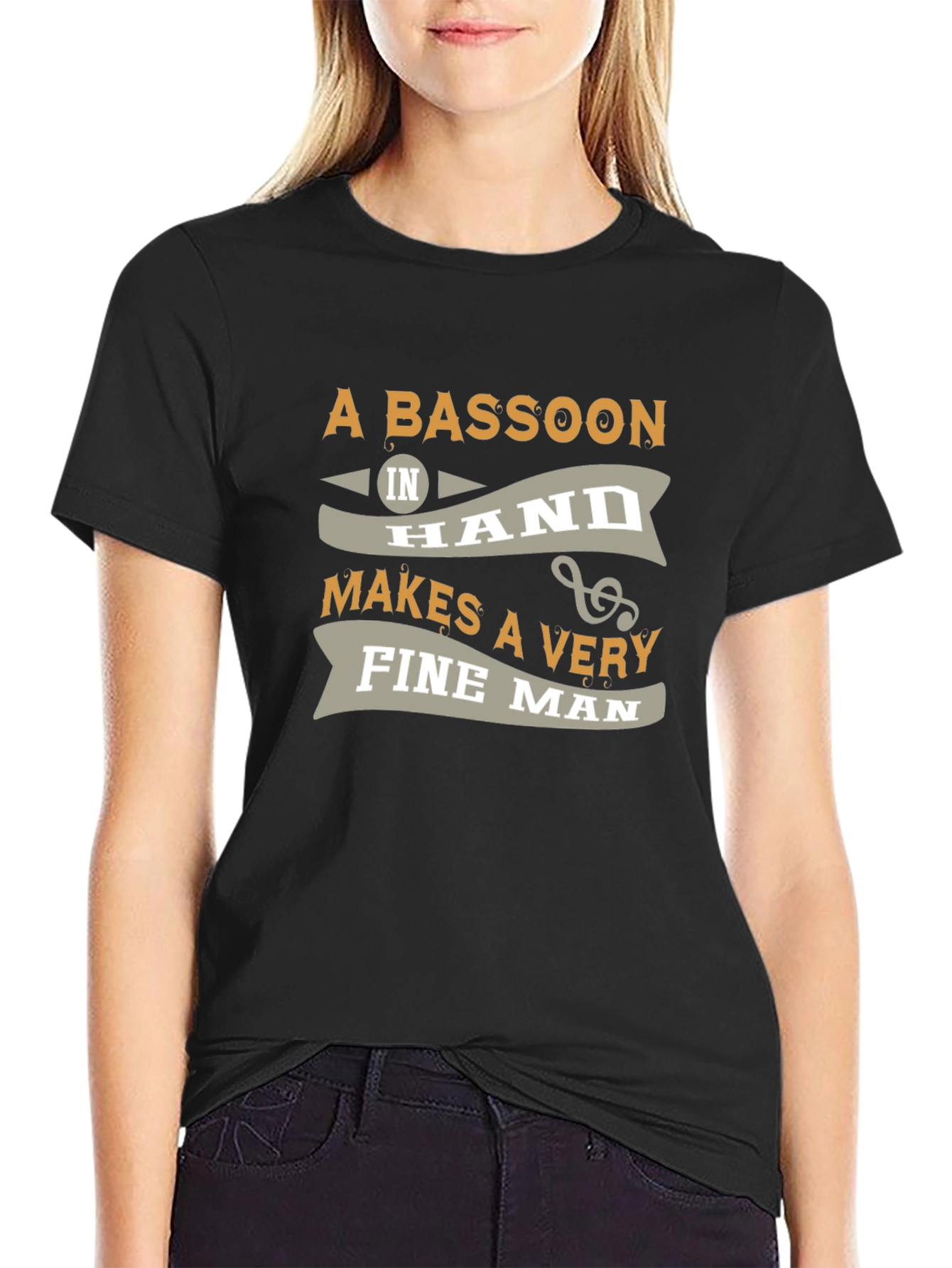 Bassoon Fine Man Graphic Tee - Black