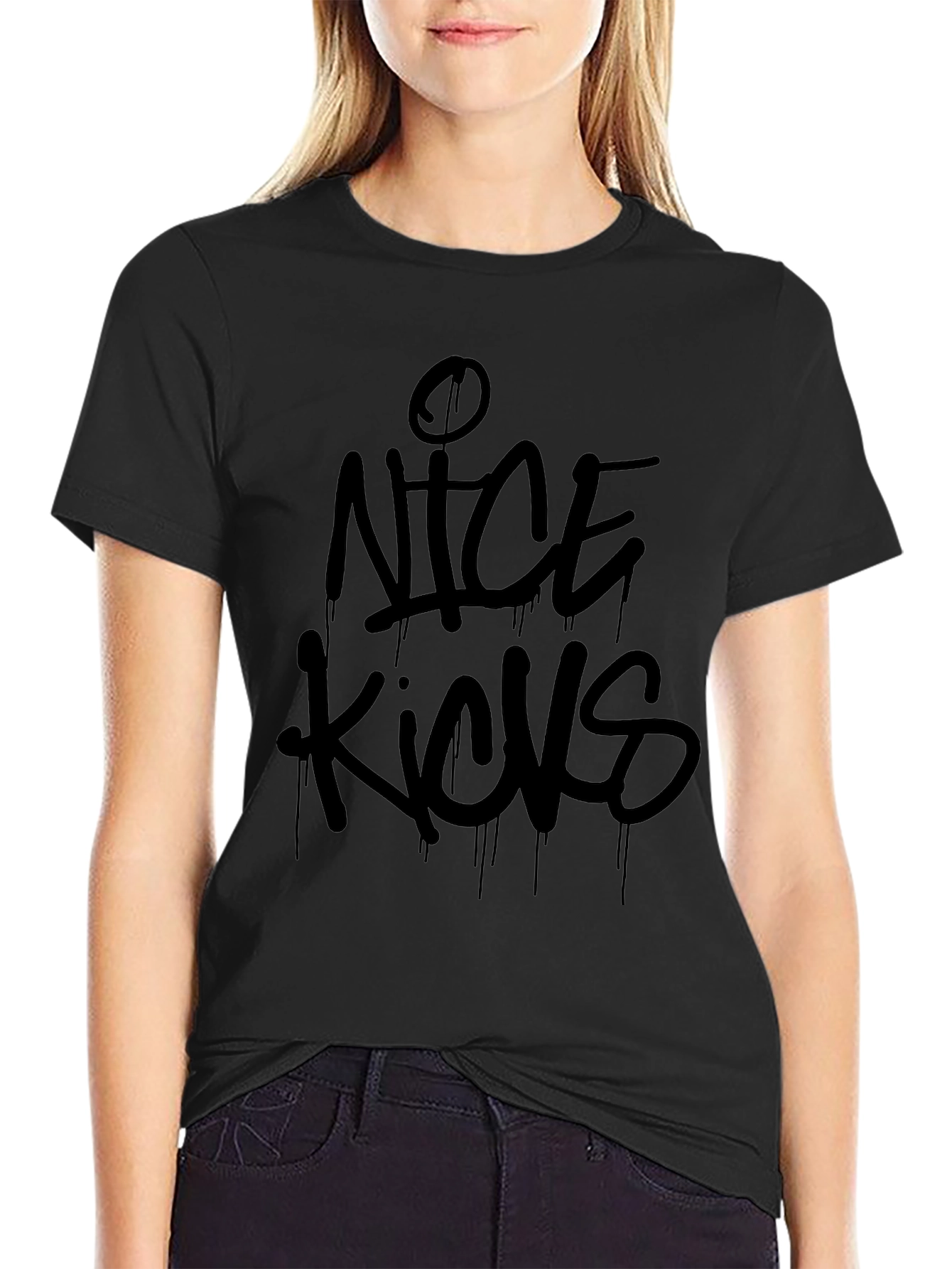 Nice Kicks Black Graphic Tee