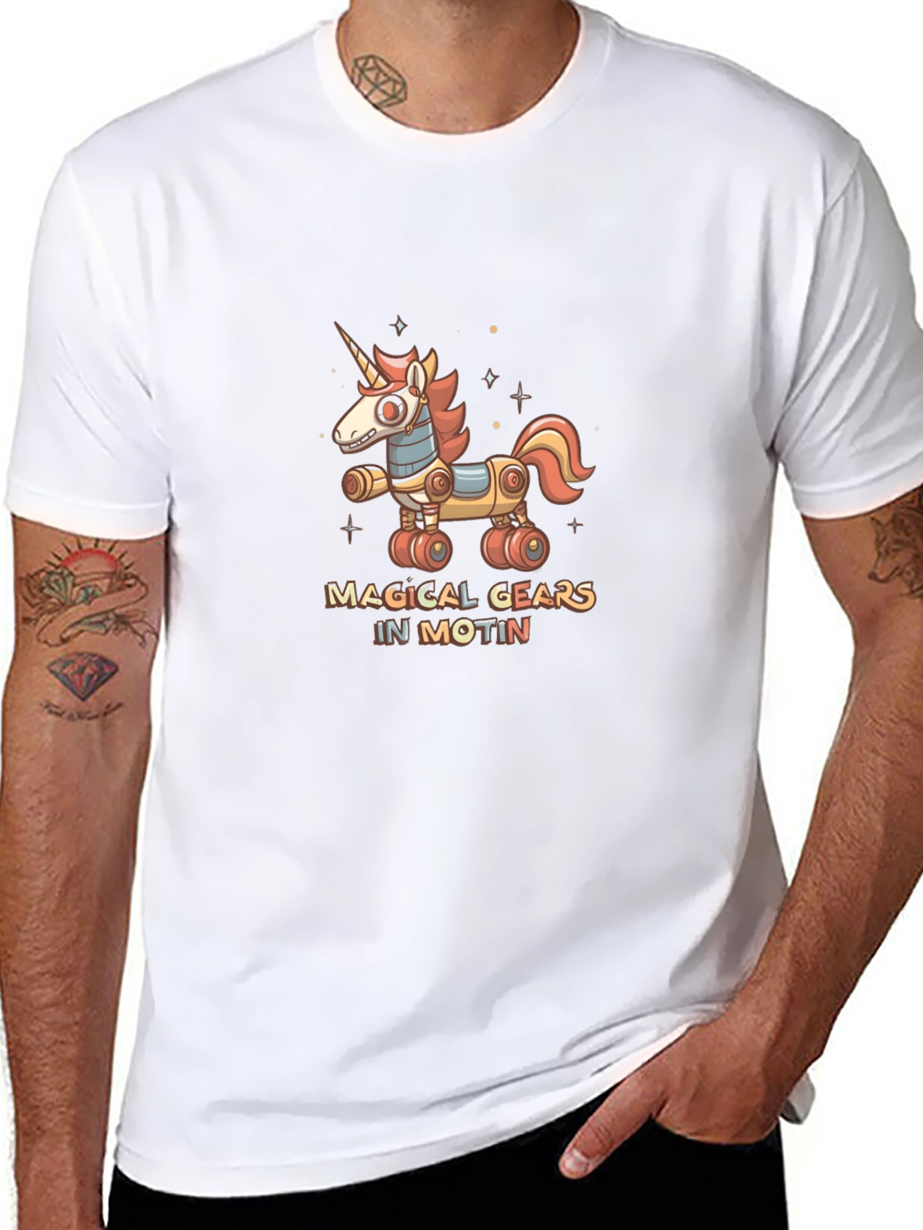 Magical Gears in Motion Unicorn T-Shirt