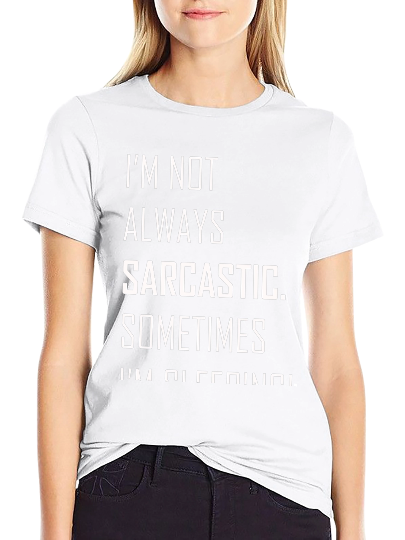 Sarcastic Sleeping Black Graphic T-Shirt