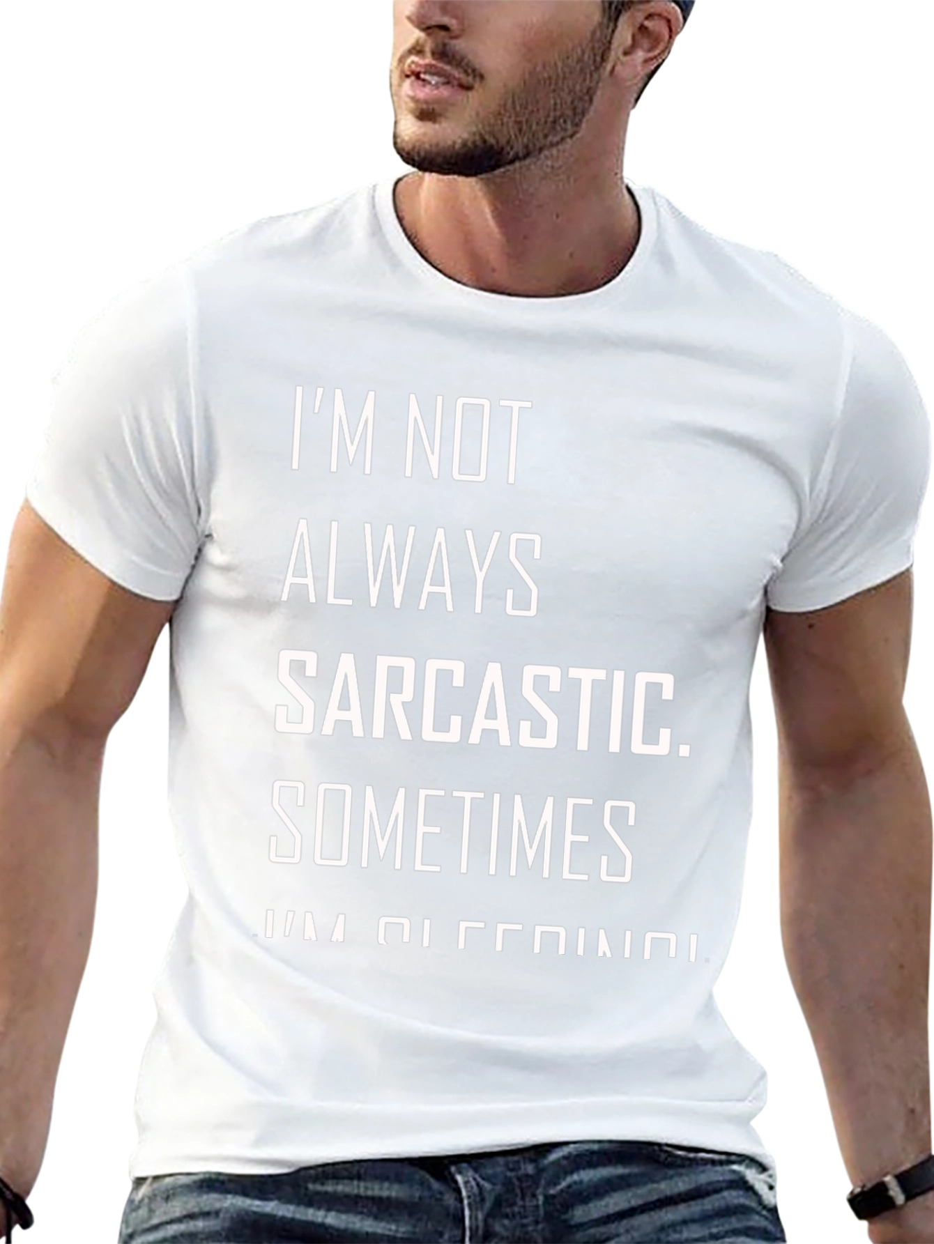 Sarcastic Sleeping Black Graphic T-Shirt